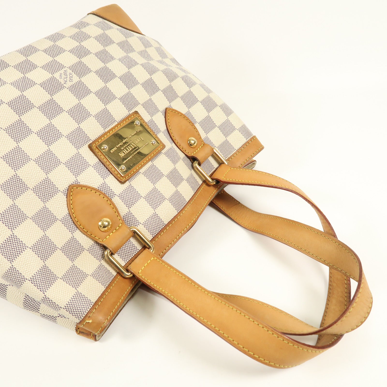 LOUIS VUITTON 【激減優惠】Damier Azur Hampstead PM金扣手挽袋