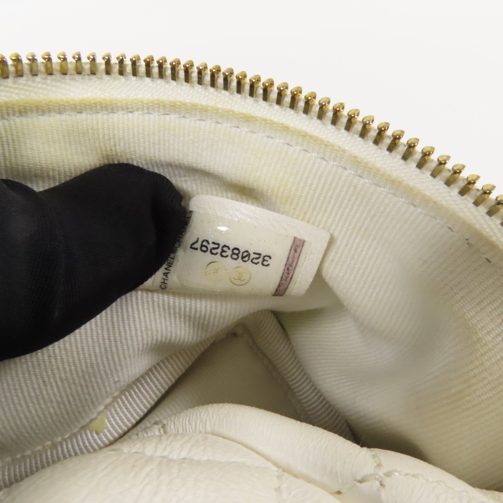 CHANEL 牛皮皮革Handbag金扣手挽袋