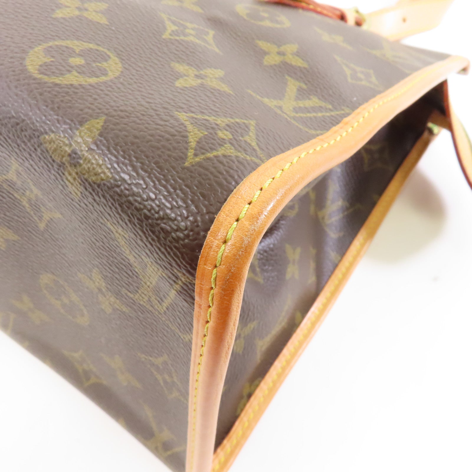 LOUIS VUITTON Monogram Popincourt Haut金扣手挽袋棕色
