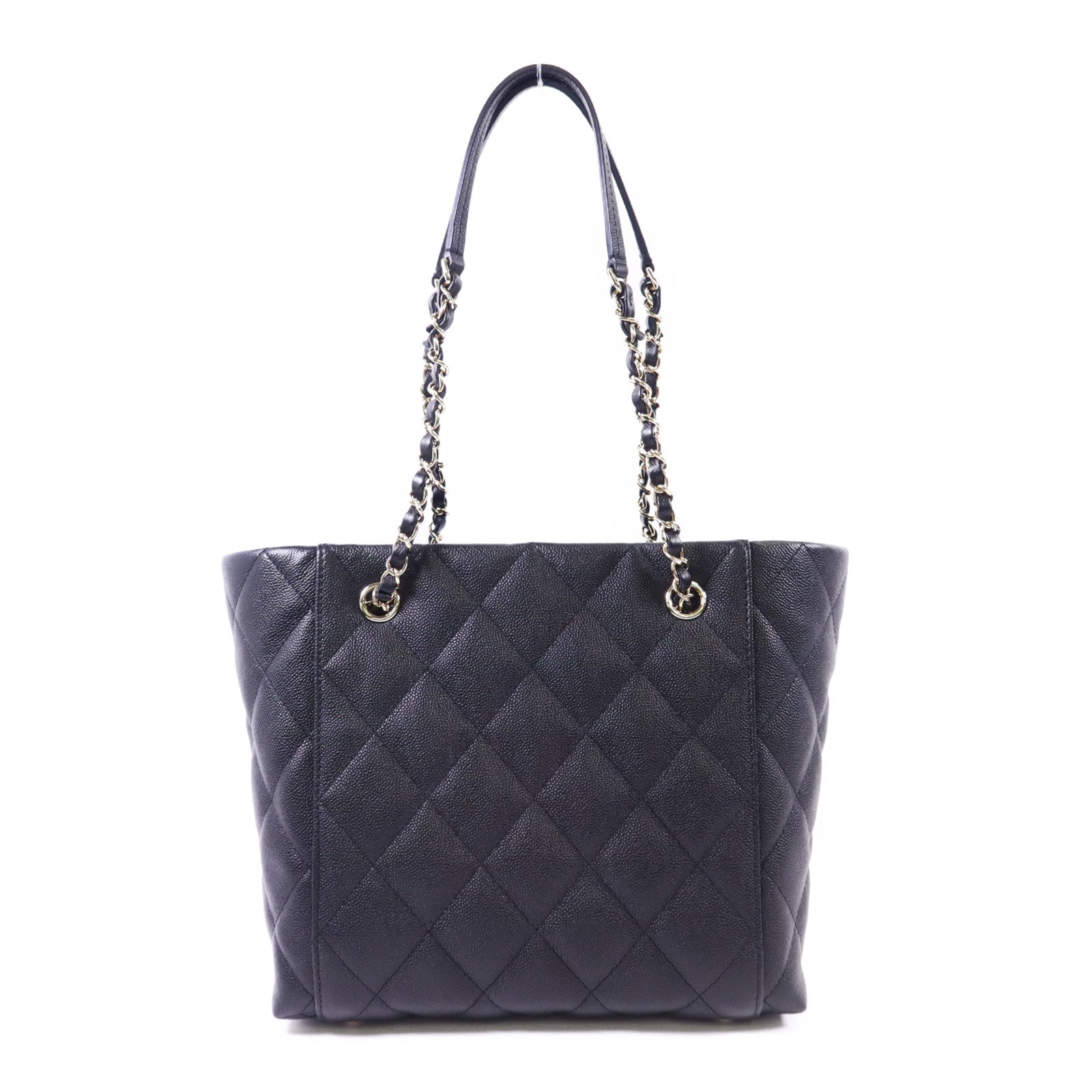 CHANEL 牛皮皮革Shoulder Tote金扣鏈帶肩背袋