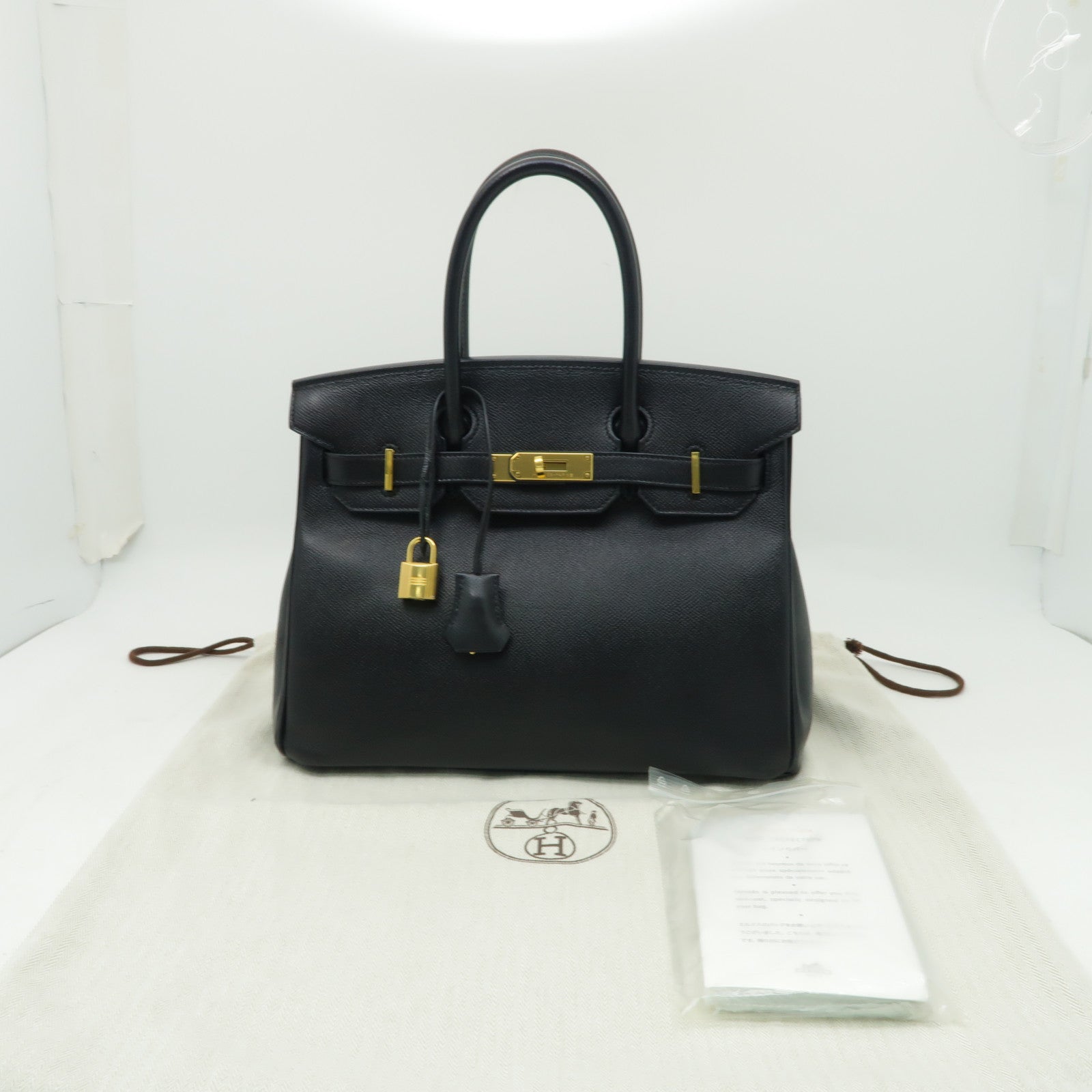 HERMES 【激減優惠】Epsom皮革Birkin 30金扣手挽袋Noir黑色