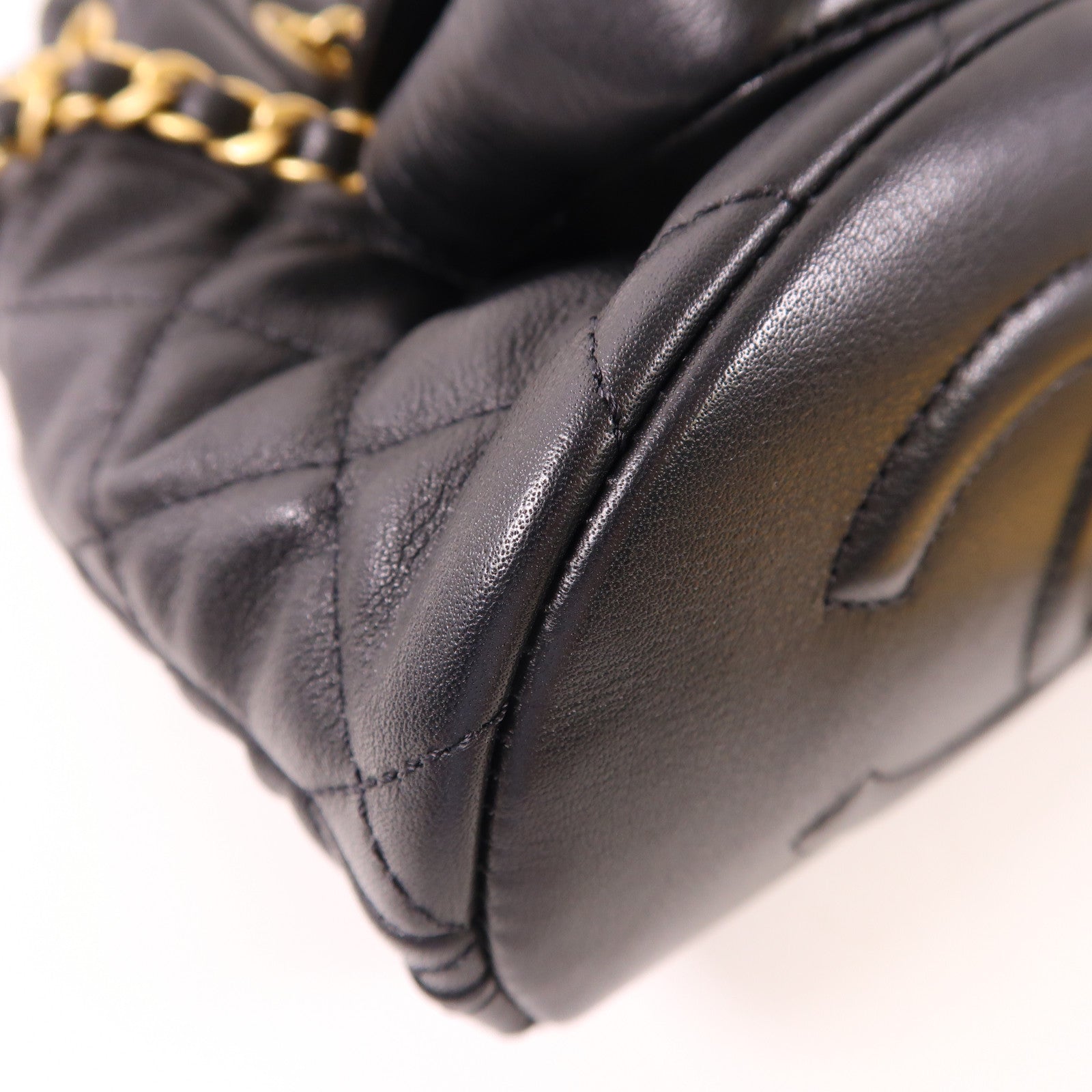 CHANEL 【激減優惠】牛皮皮革Mini Backpack金扣鏈帶背包