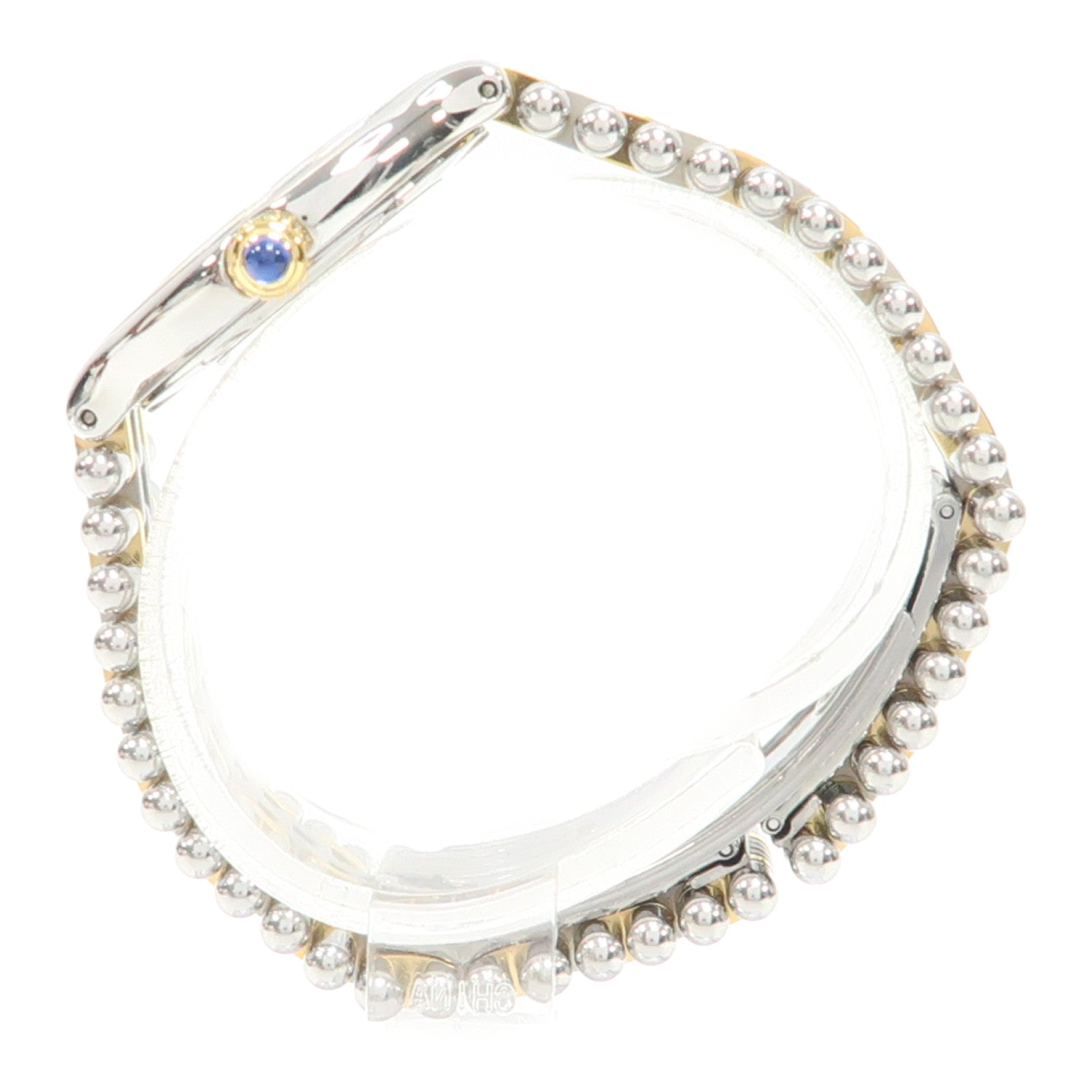 CARTIER Must De Cartier 18K黃金/不鏽鋼手錶石英機芯銀色