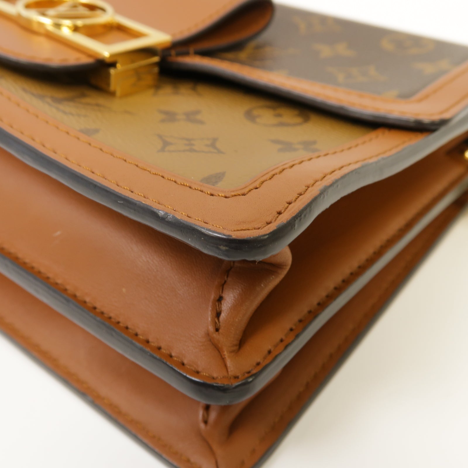 LOUIS VUITTON 【激減優惠】Monogram Reverse Dauphine金扣肩背袋啡色