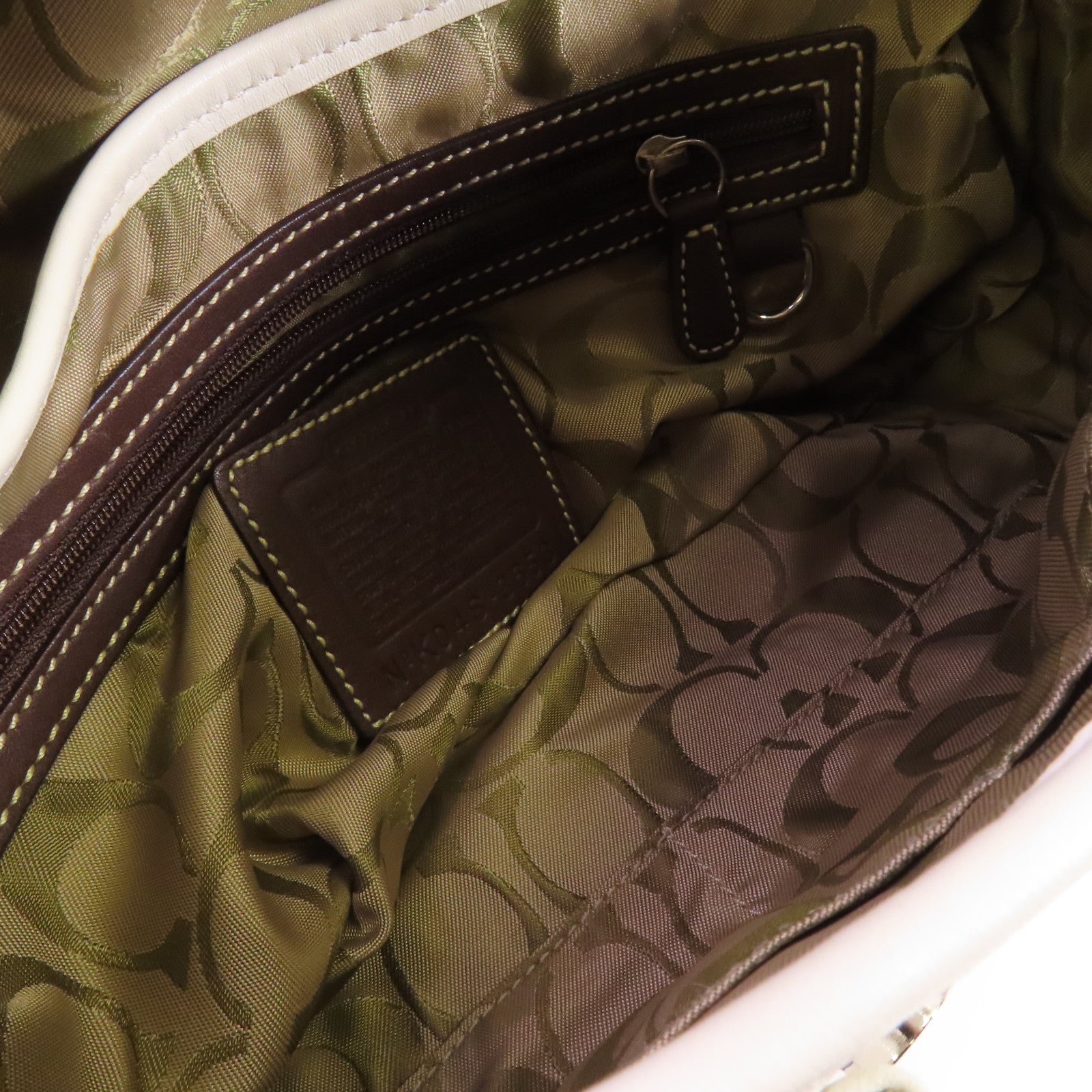 COACH 牛皮皮革Shoulder Bag銀扣肩背袋