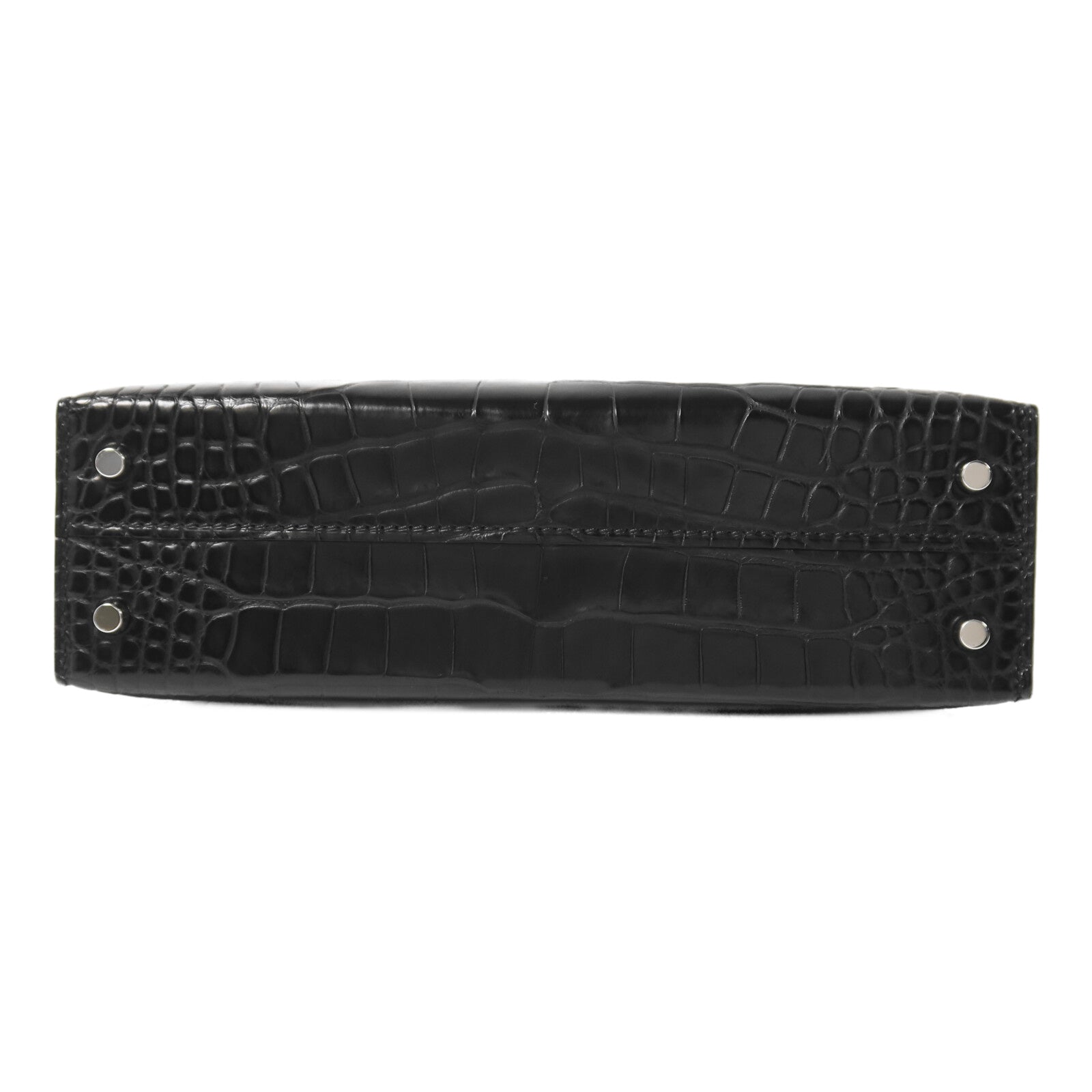 HERMES Alligator皮革Mini Kelly手挽肩背兩用袋Noir