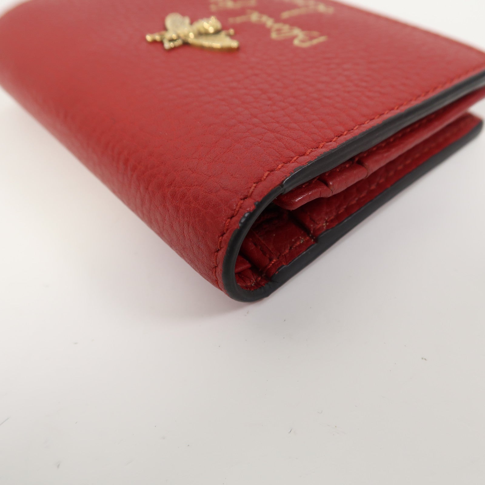 GUCCI 【激減優惠】牛皮皮革Wallet金扣錢包紅色