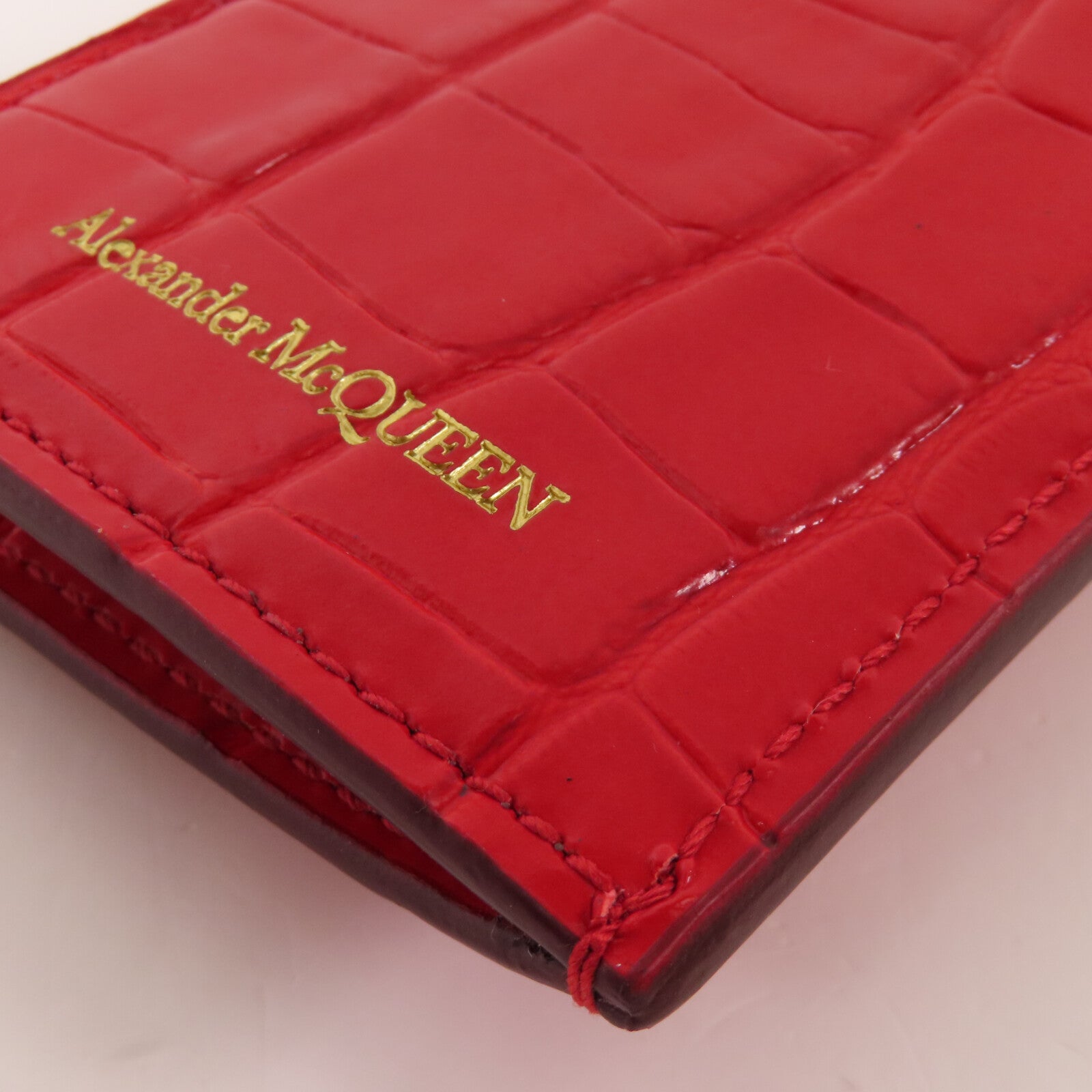 Alexander McQueen 皮革Alexander McQueen Card Case金扣卡套