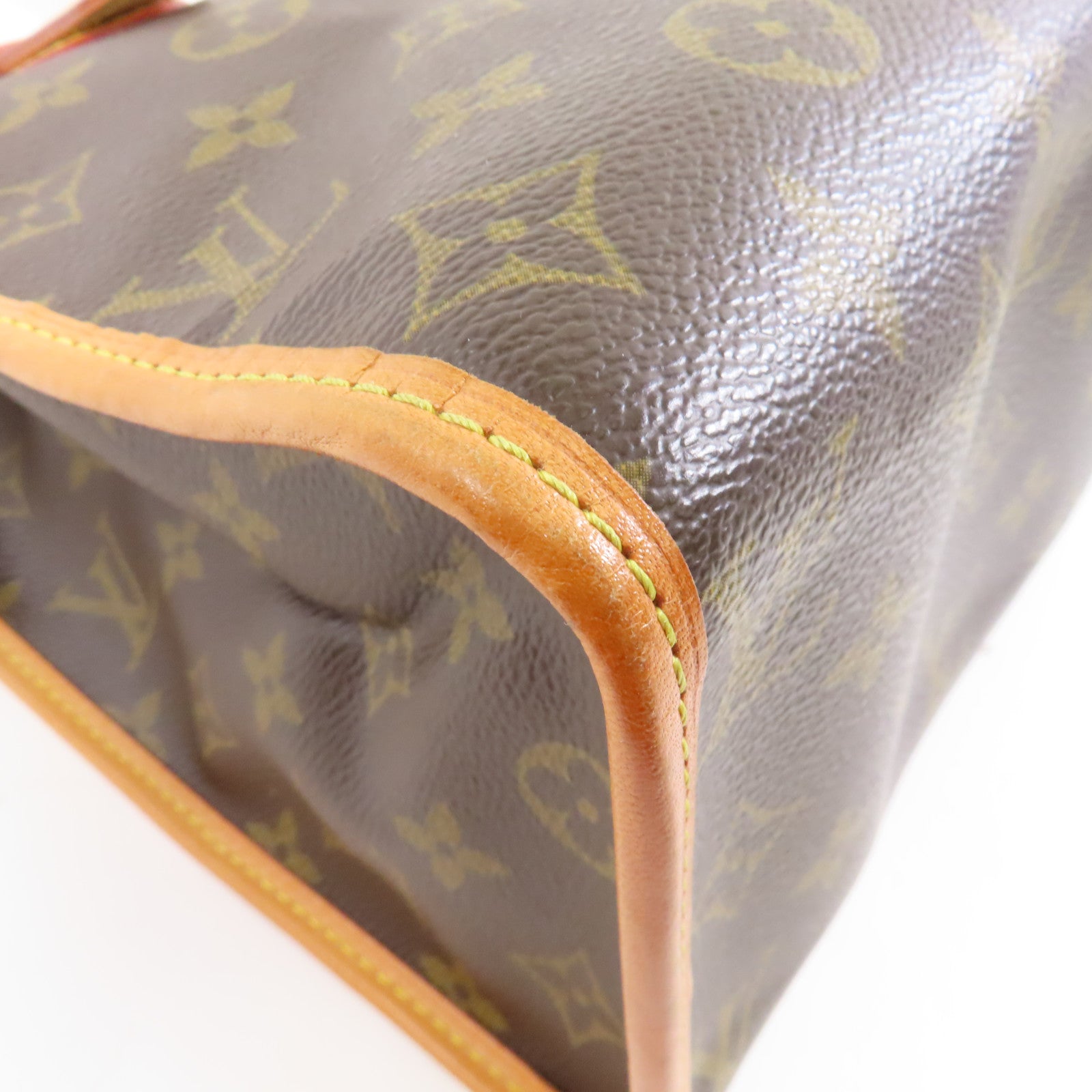 LOUIS VUITTON Monogram Popincourt Haut金扣手挽袋棕色