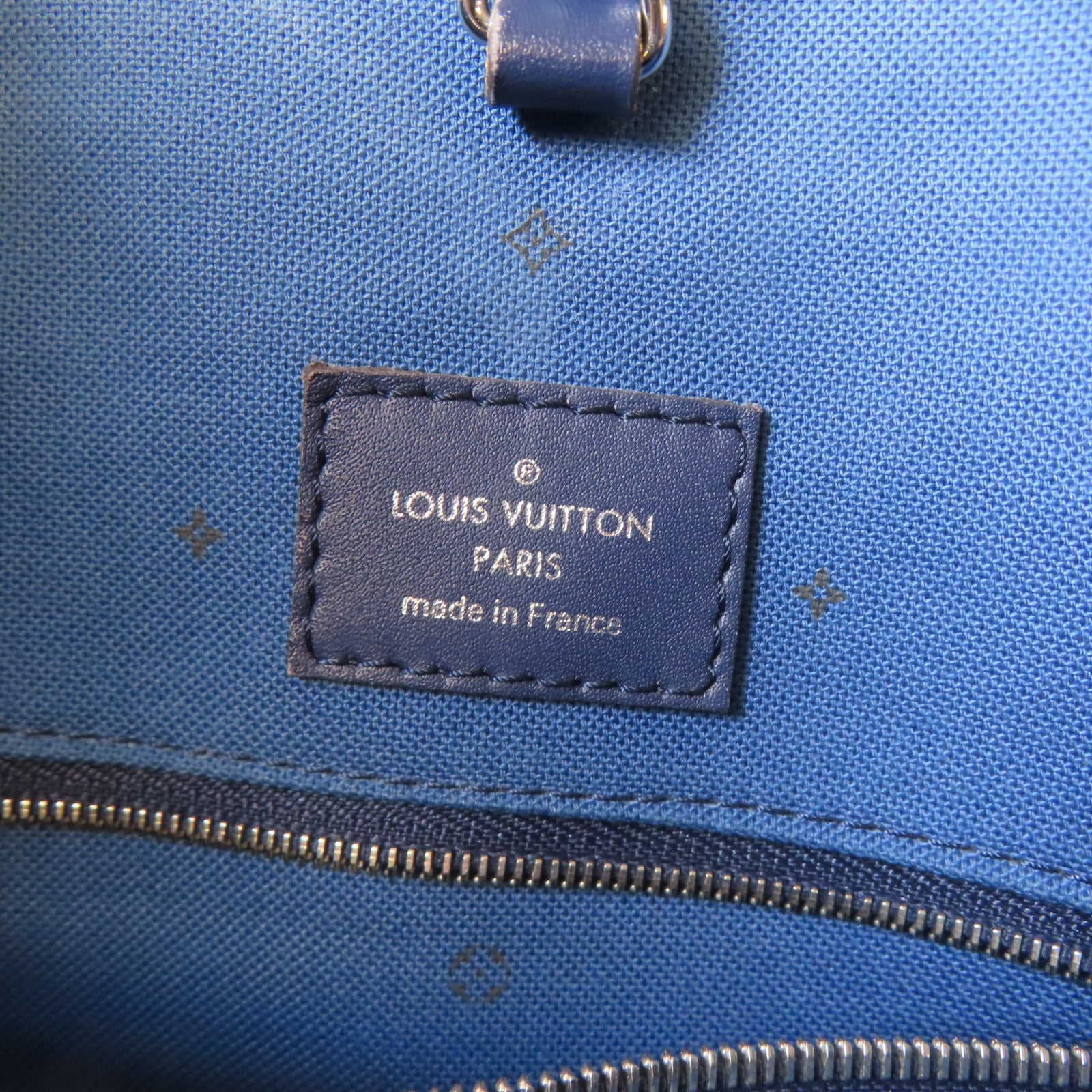 LOUIS VUITTON 【激減優惠】Monogram Escale OnTheGo GM銀扣手挽肩背兩用袋藍色/白色