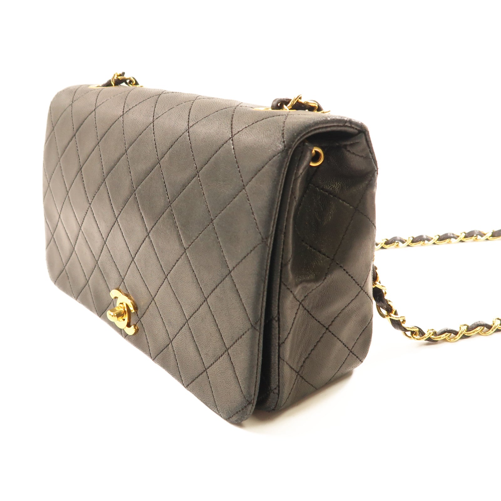 CHANEL 【激減優惠】羊皮皮革Chain Shoulder金扣鏈帶肩背袋