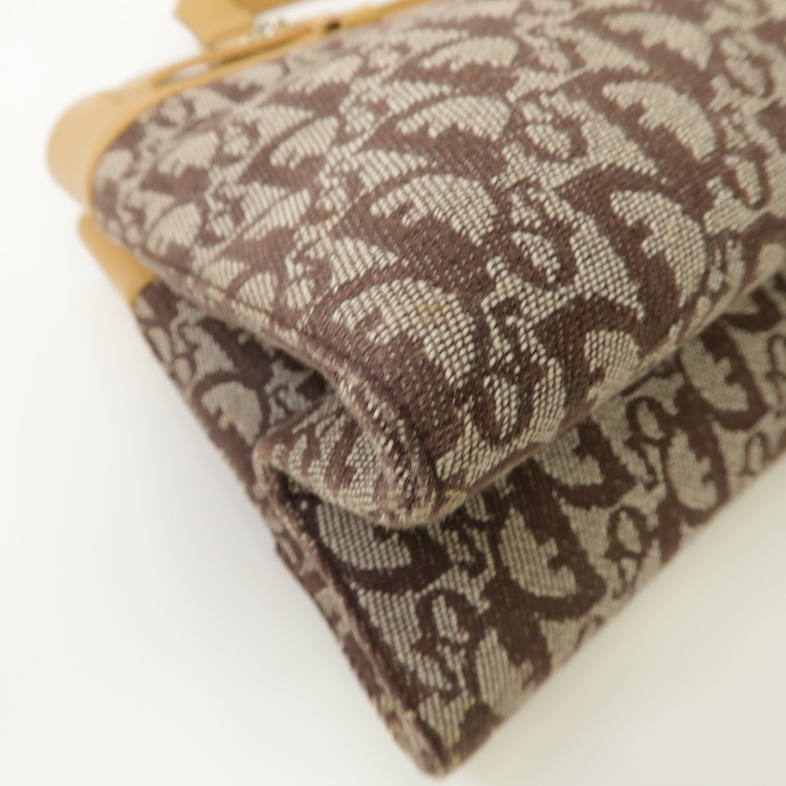Dior 帆布Shoulder Bag金扣肩背袋棕色