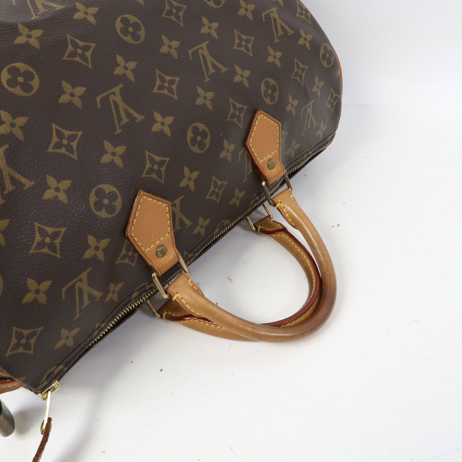 LOUIS VUITTON Monogram Speedy 35金扣手挽袋啡色