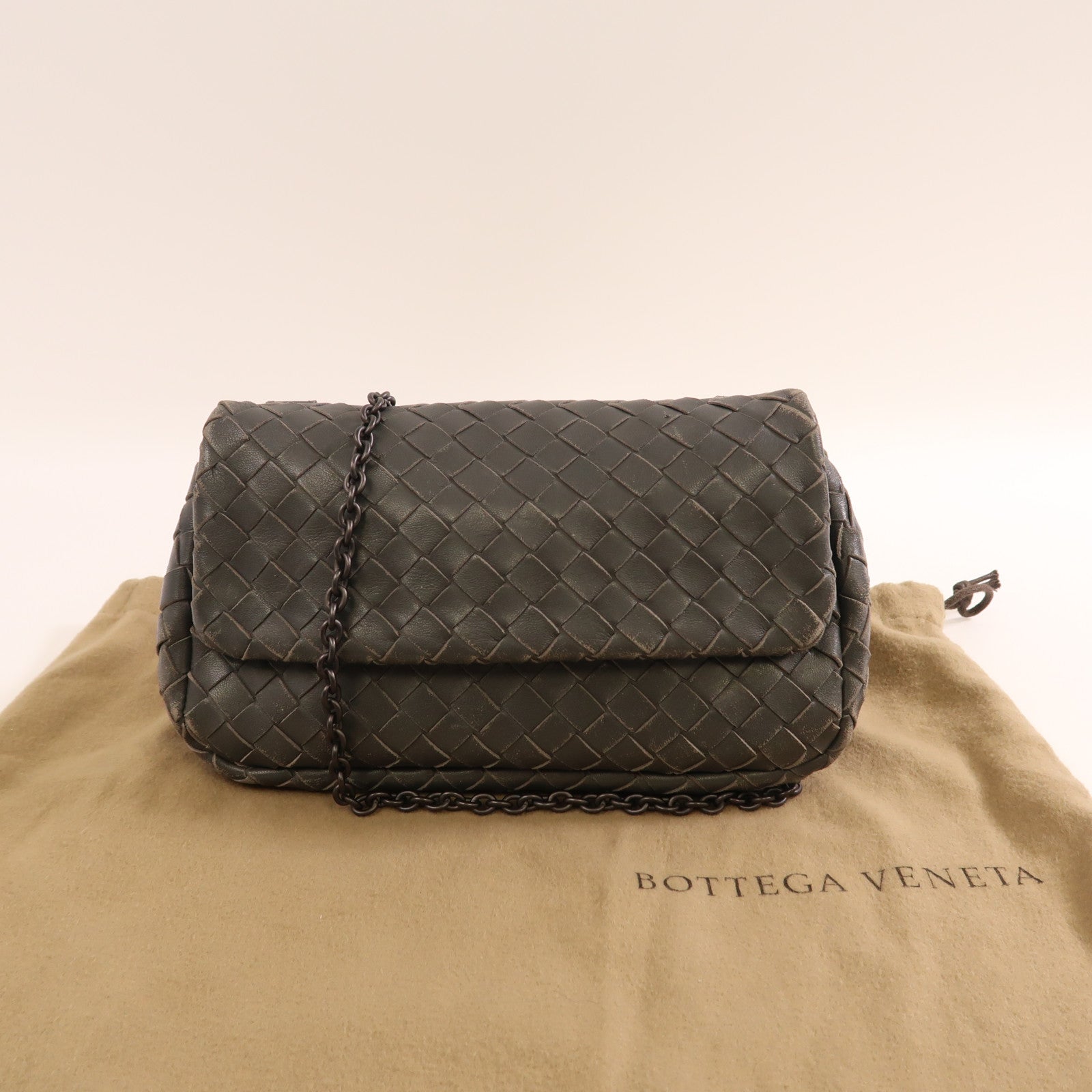 BOTTEGA VENETA 牛皮皮革Chain Shoulder鏈帶肩背手拿包兩用袋