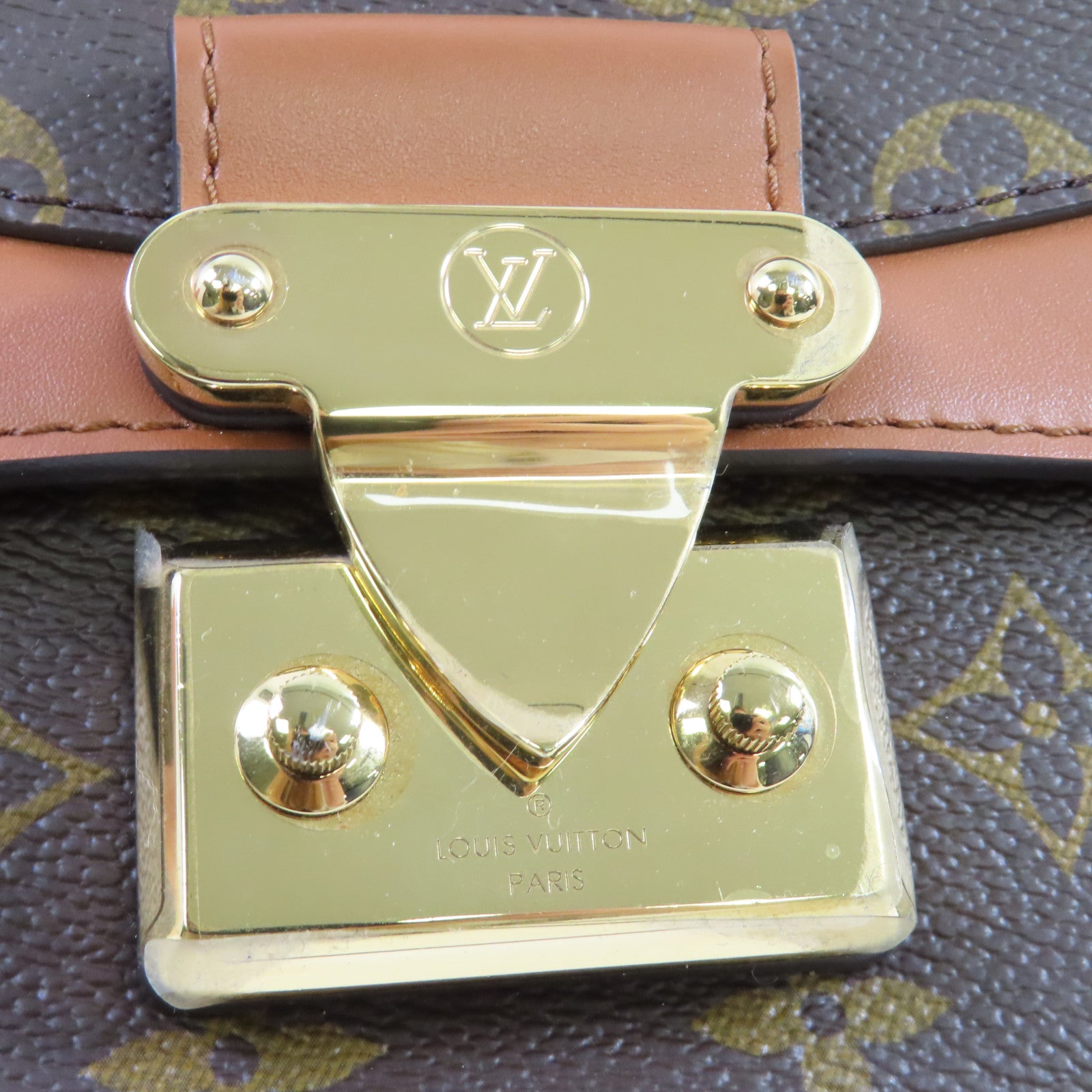 LOUIS VUITTON Monogram Marceau金扣鏈帶肩背袋啡色