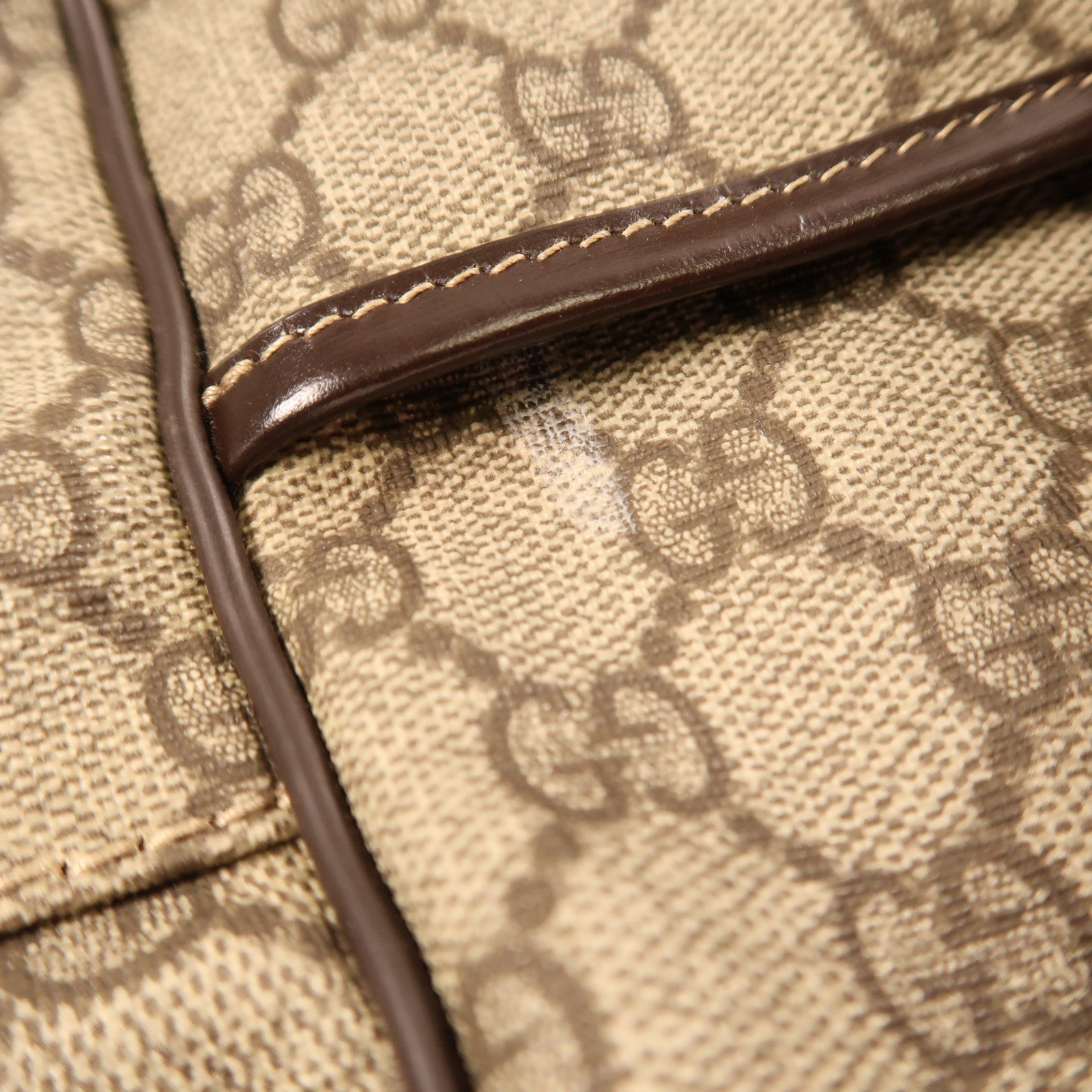 GUCCI 塗層帆布2 Way Shoulder手挽肩背兩用袋啡色