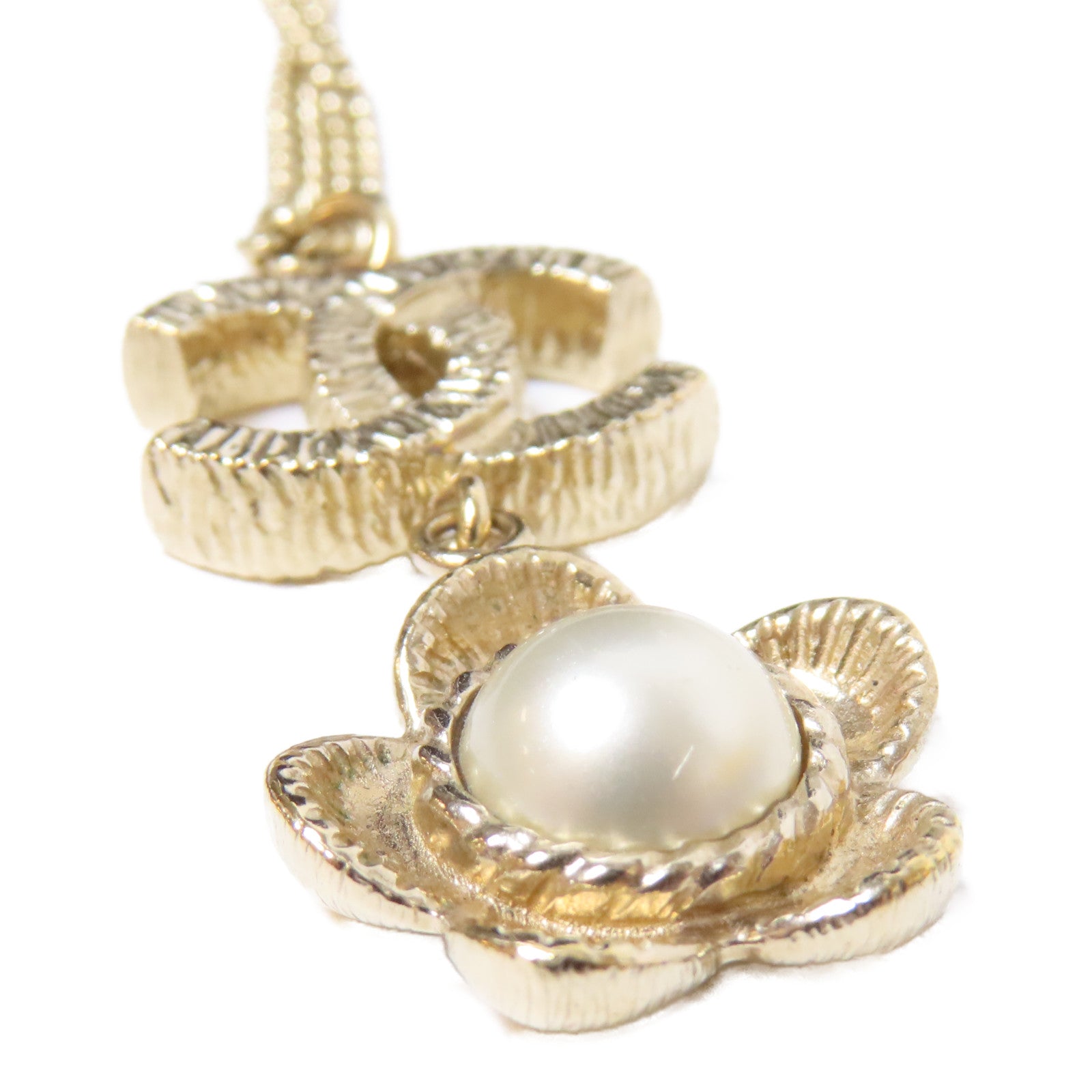 CHANEL 金屬/PVC Necklace項鍊金色