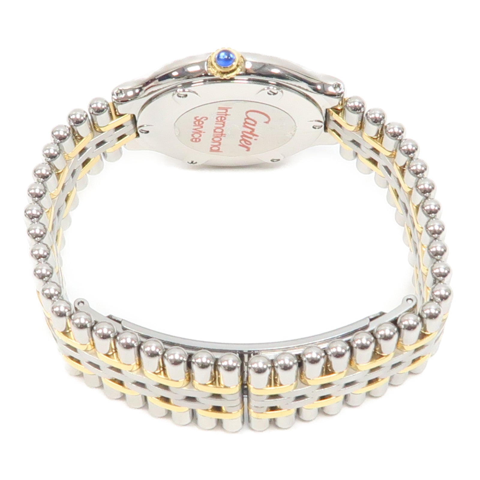 CARTIER Must De Cartier 18K黃金/不鏽鋼手錶石英機芯銀色