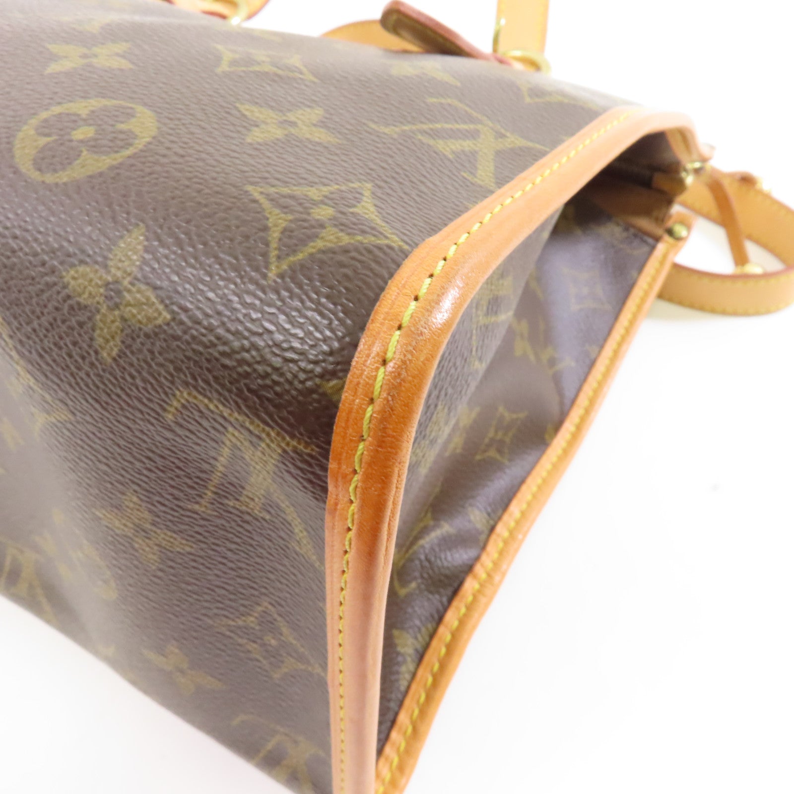 LOUIS VUITTON Monogram Popincourt Haut金扣手挽袋棕色