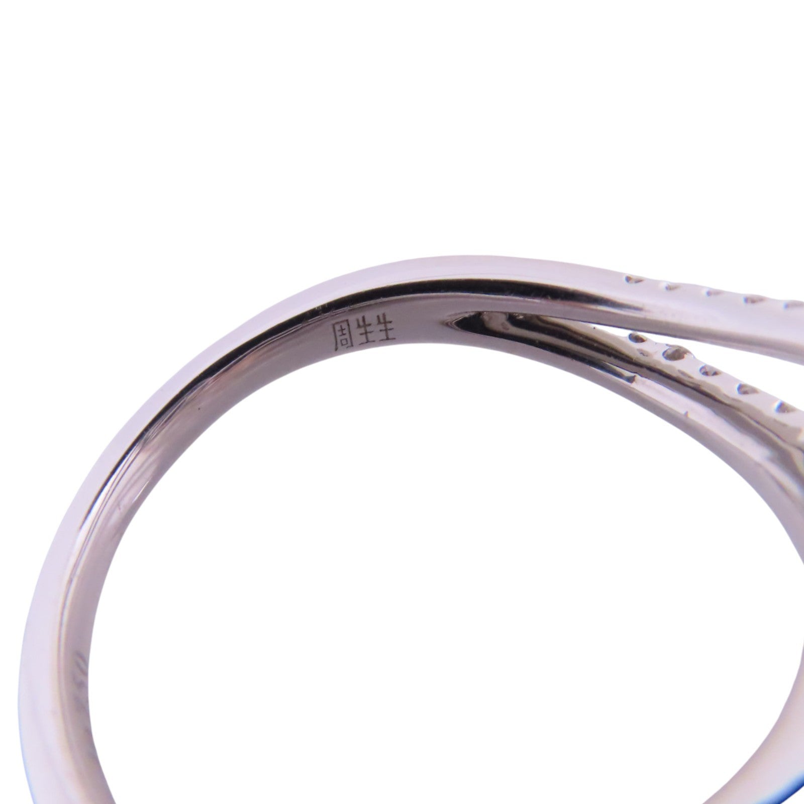 JEWELRY 18K白金/藍寶石/鑽石Sapphire Diamond Ring戒指US#7.5