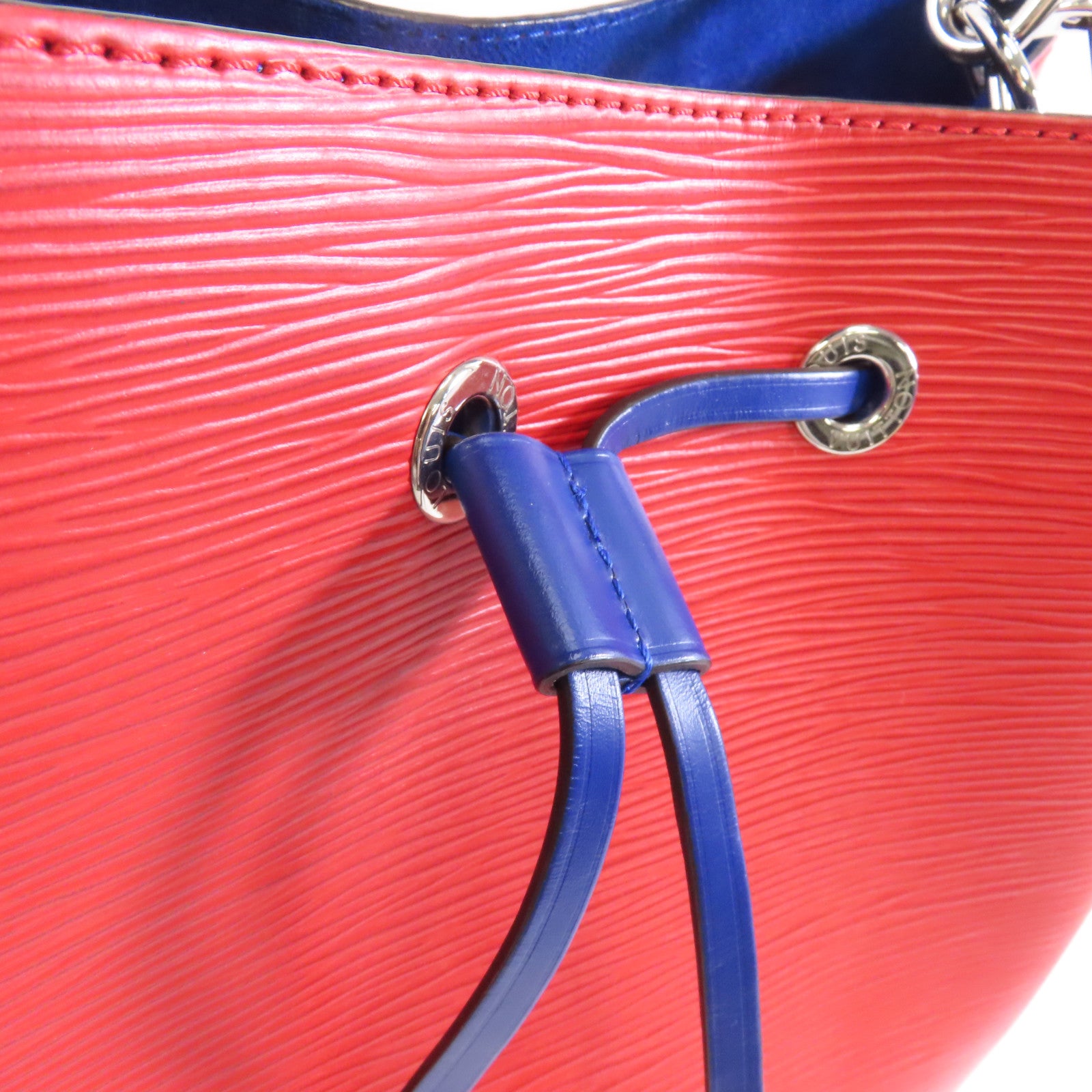 LOUIS VUITTON Epi Neo Noe銀扣手挽肩背兩用袋紅色/藍色