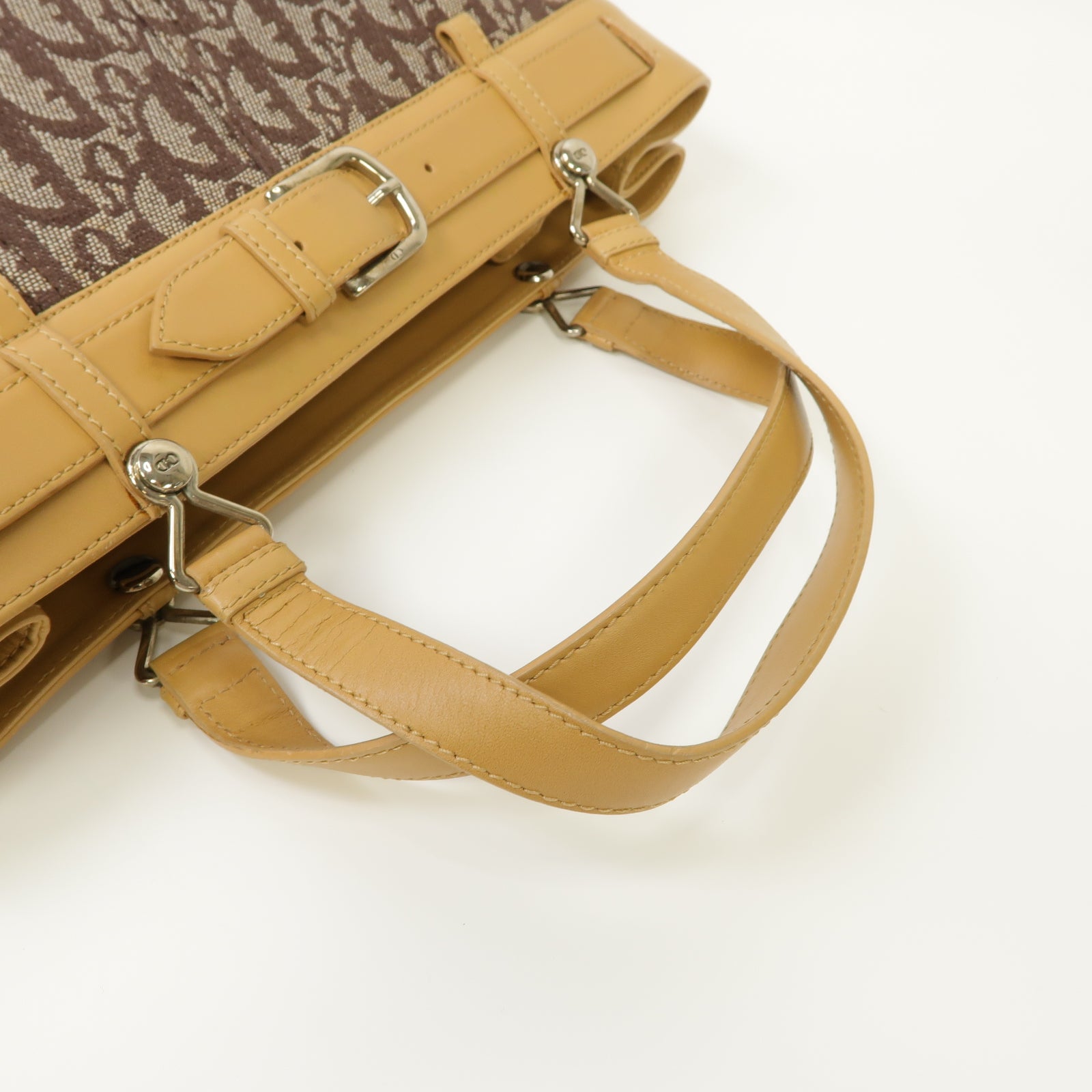 Dior 帆布Shoulder Bag金扣肩背袋棕色