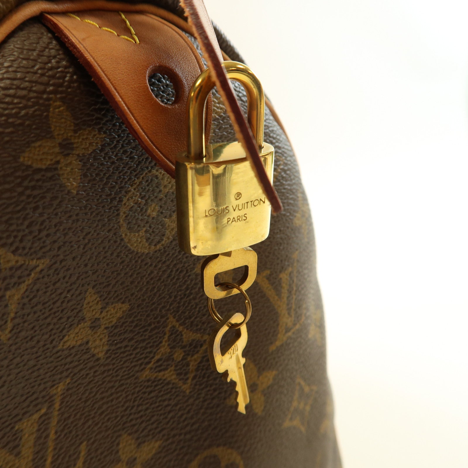 LOUIS VUITTON Monogram Speedy 35金扣手挽袋啡色