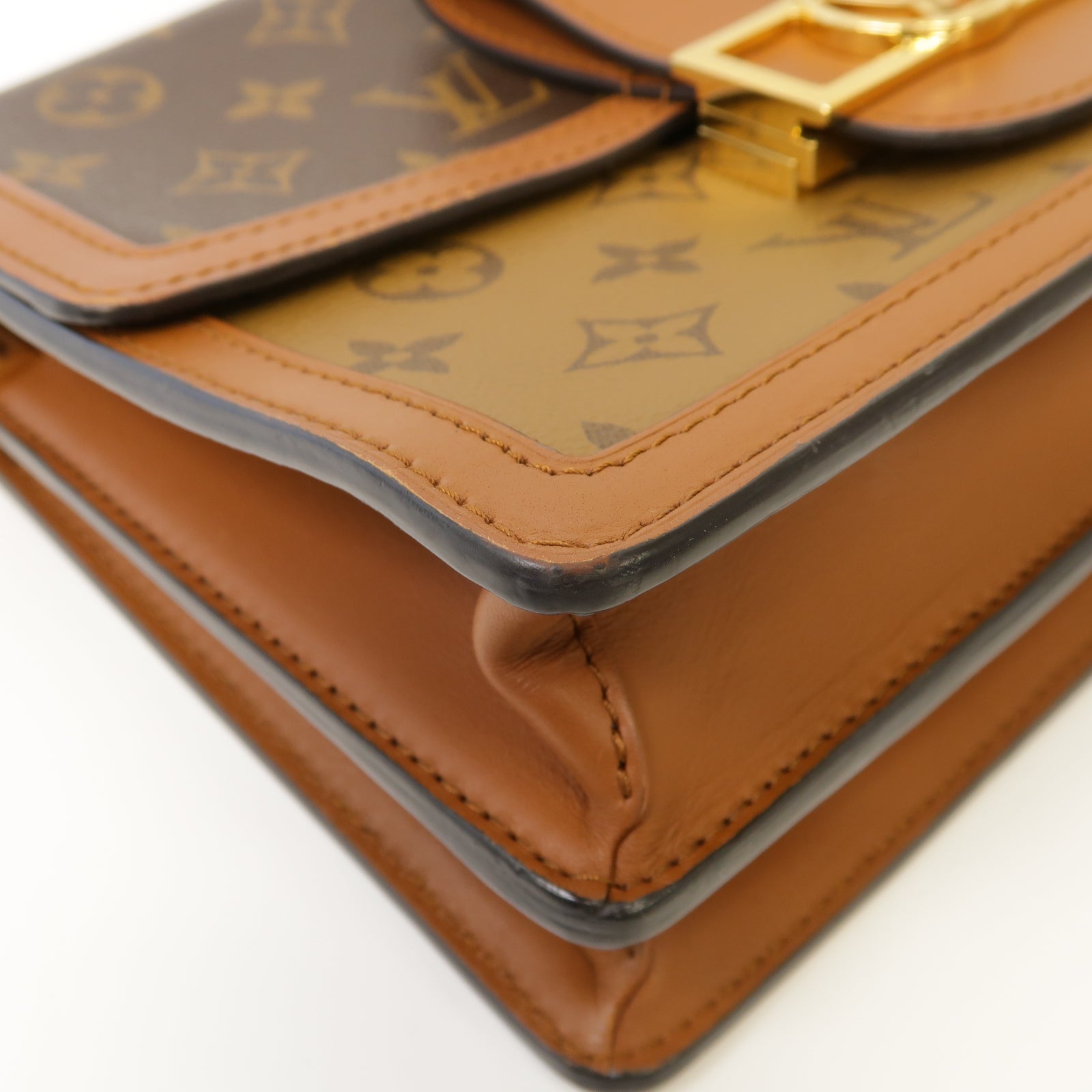 LOUIS VUITTON 【激減優惠】Monogram Reverse Dauphine金扣肩背袋啡色