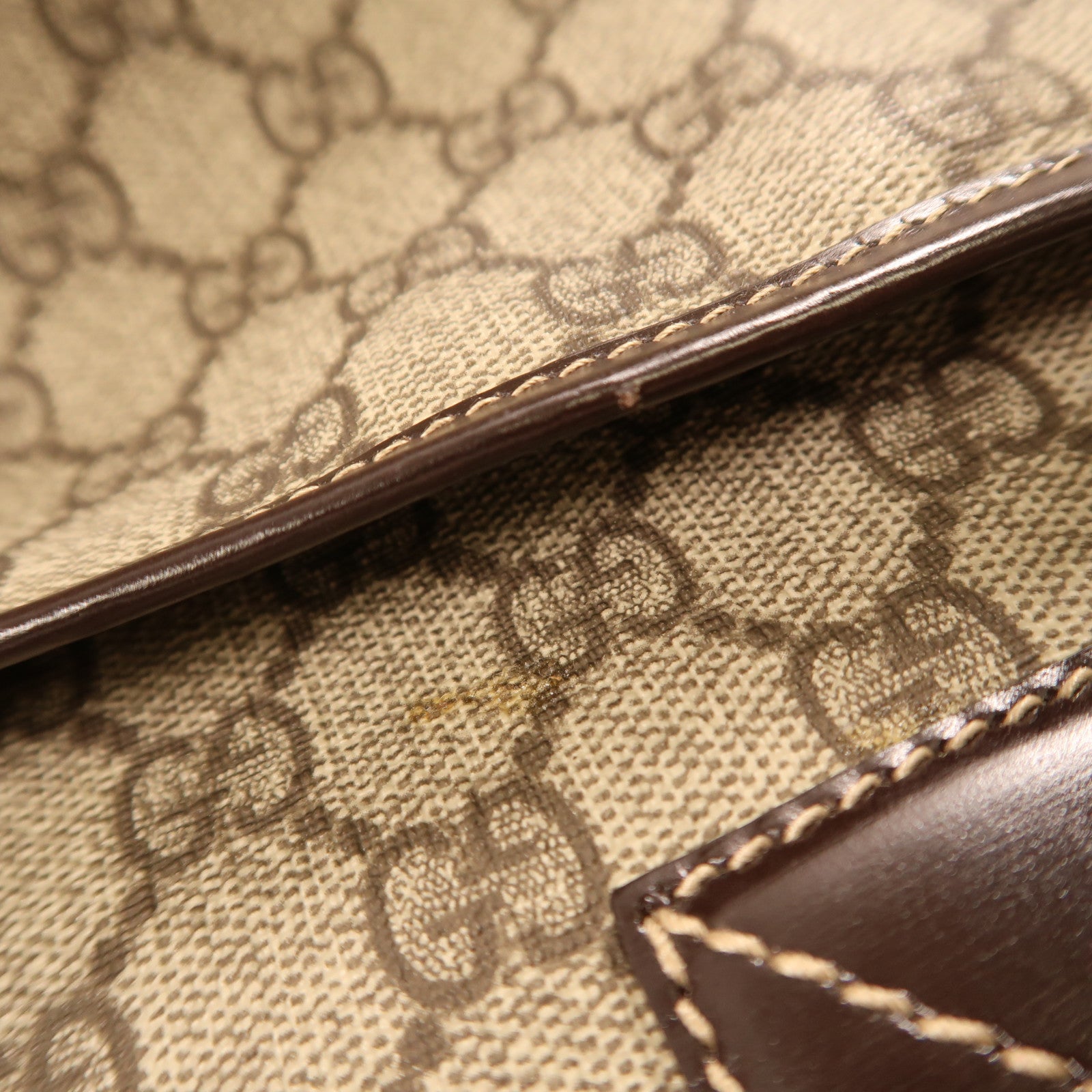 GUCCI 塗層帆布2 Way Shoulder手挽肩背兩用袋啡色