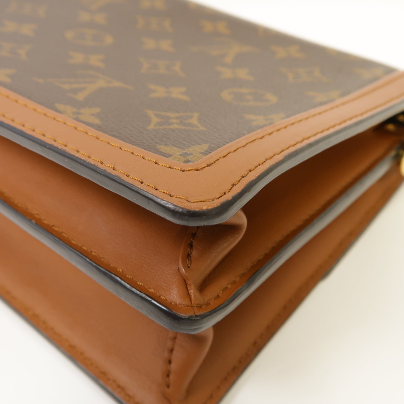 LOUIS VUITTON 【激減優惠】Monogram Reverse Dauphine金扣肩背袋啡色