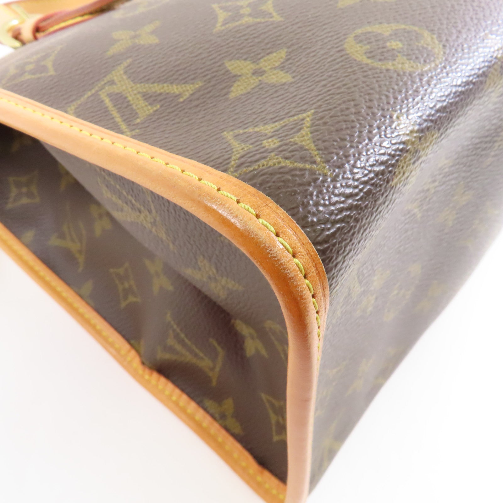 LOUIS VUITTON Monogram Popincourt Haut金扣手挽袋棕色
