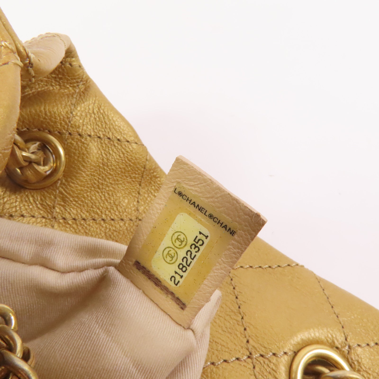 CHANEL 牛皮皮革Chain Shoulder金扣鏈帶肩背袋