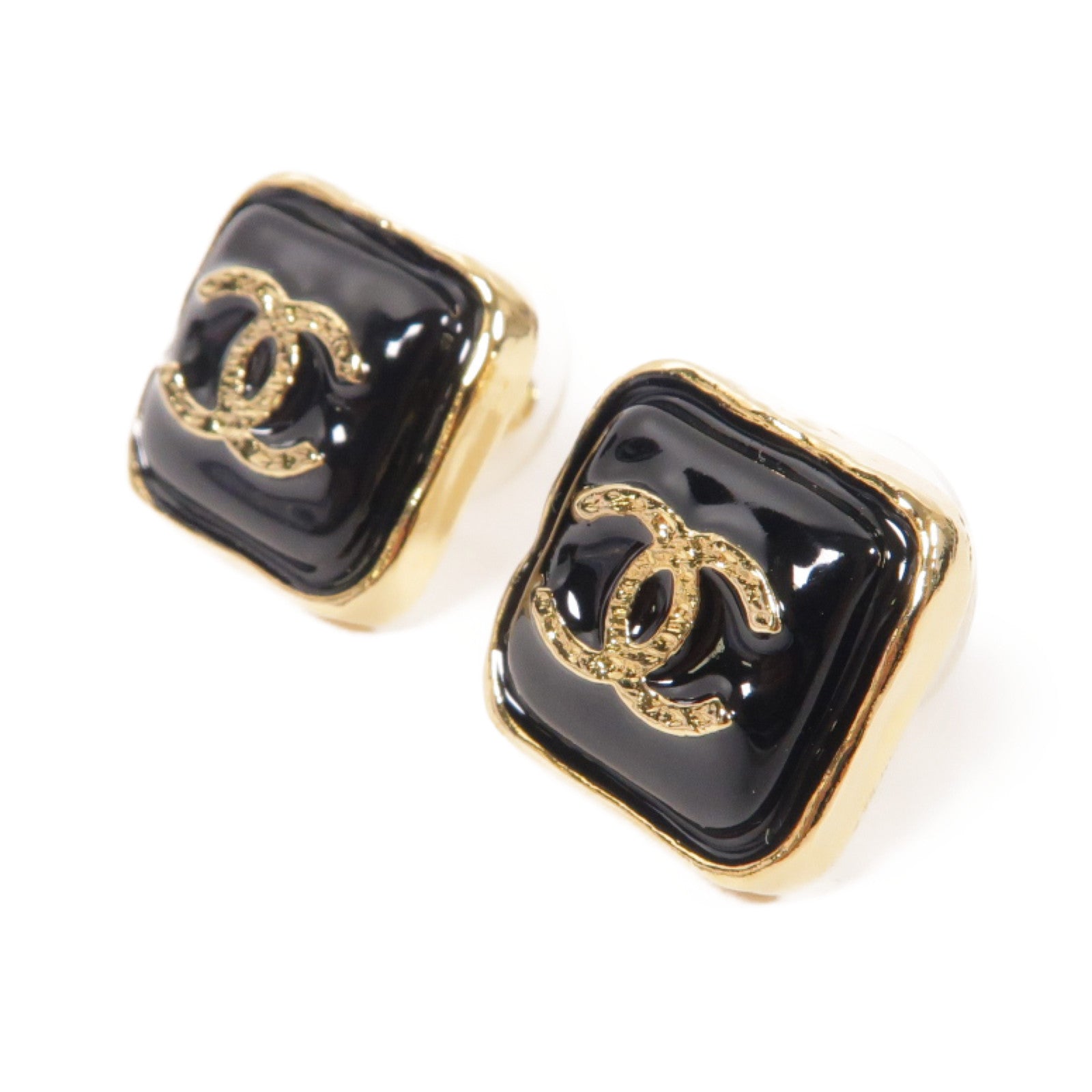 CHANEL 金屬Earrings耳環黑色/金色