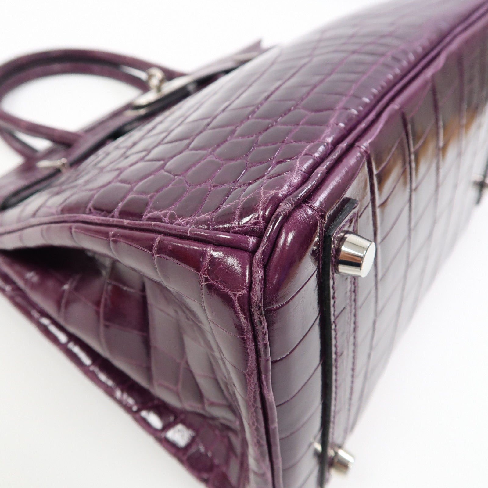 HERMES Croco Niloticus皮革Birkin 30銀扣手挽袋
