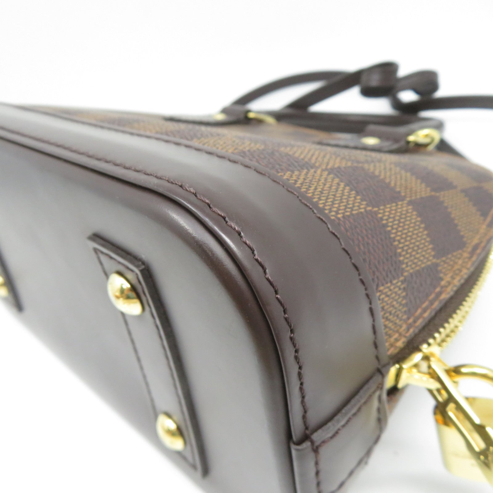 LOUIS VUITTON Damier Alma BB金扣手挽肩背兩用袋啡色