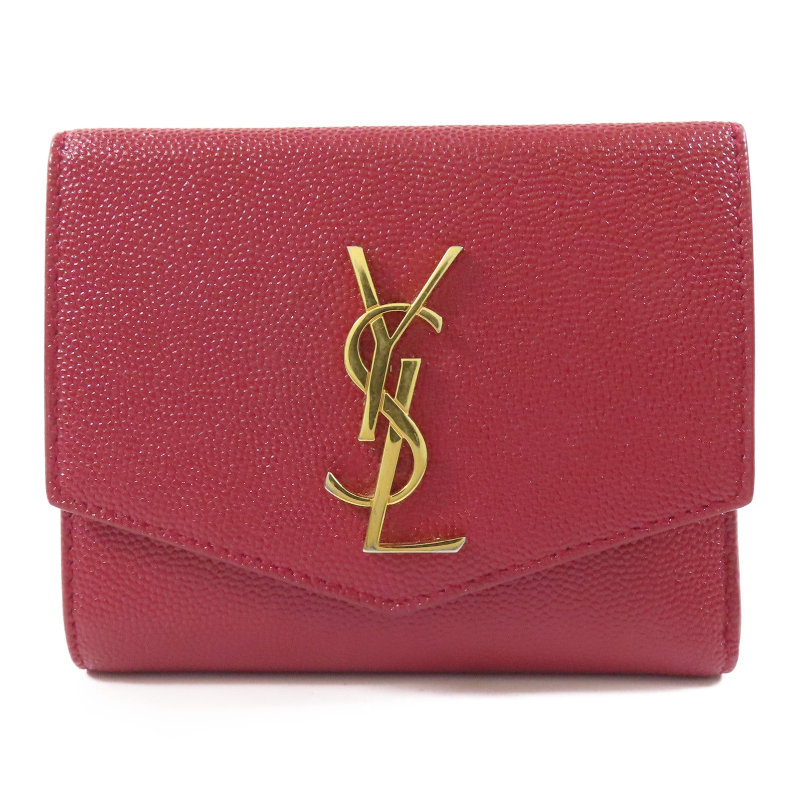 YVES SAINT LAURENT 【激減優惠】牛皮皮革Bifold Wallet金扣錢包