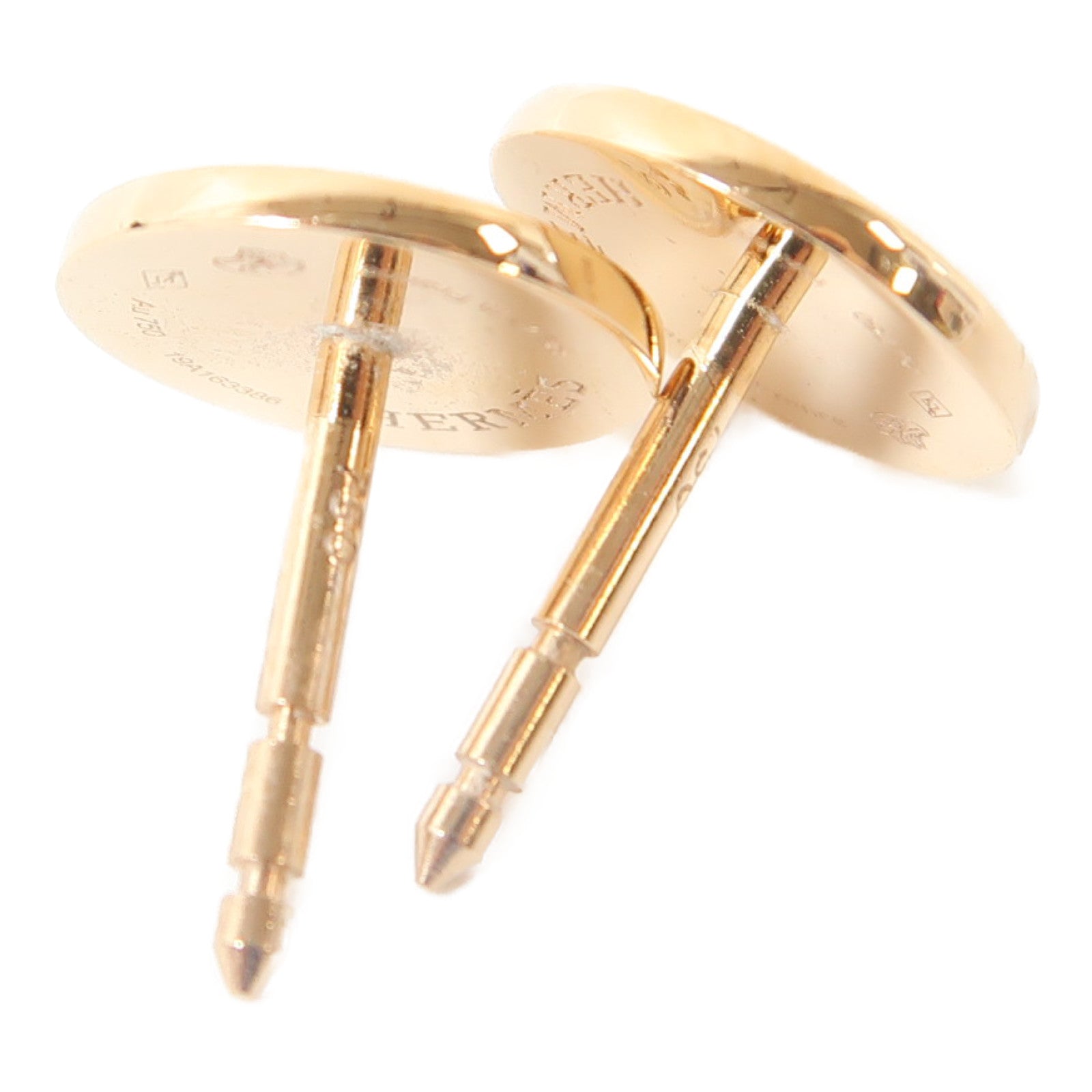 HERMES 18K玫瑰金Ex-Libris Earrings耳環金色