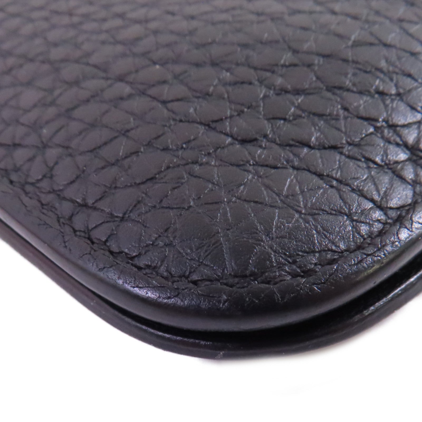 HERMES Togo皮革Dogon Wallet銀扣長錢包Noir/黑色