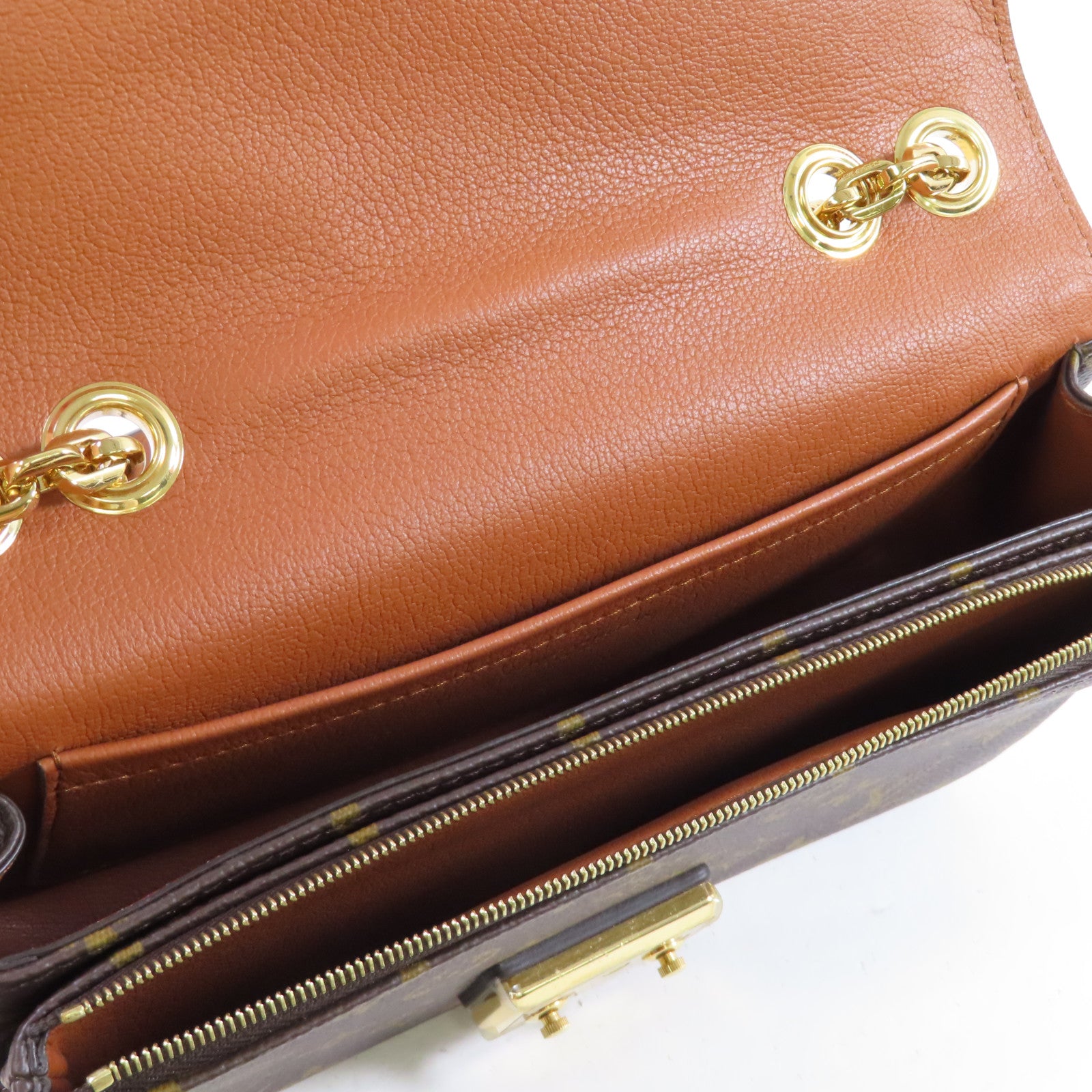 LOUIS VUITTON Monogram Marceau金扣鏈帶肩背袋啡色
