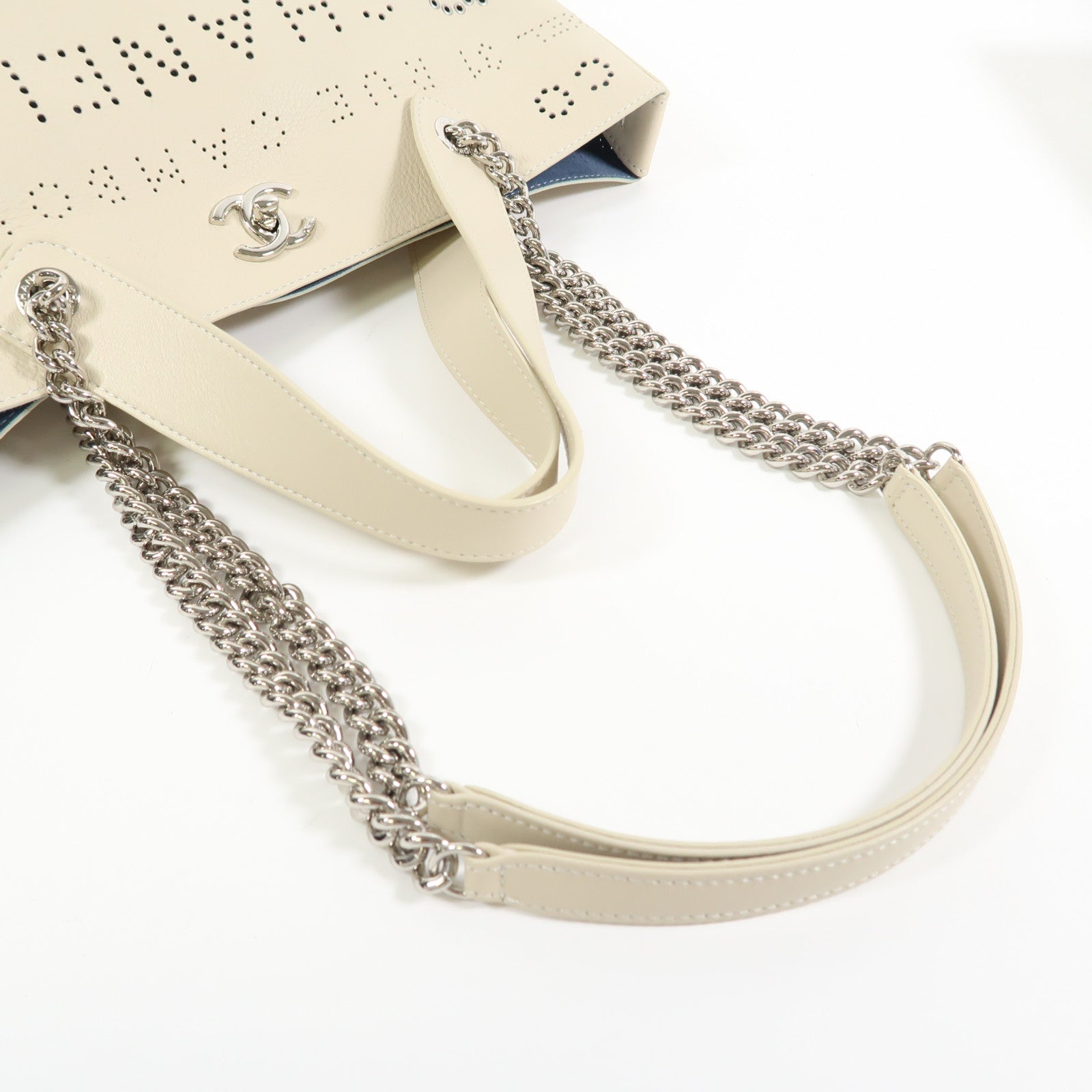 CHANEL 牛皮皮革2 Way Shoulder銀扣鏈帶肩背袋