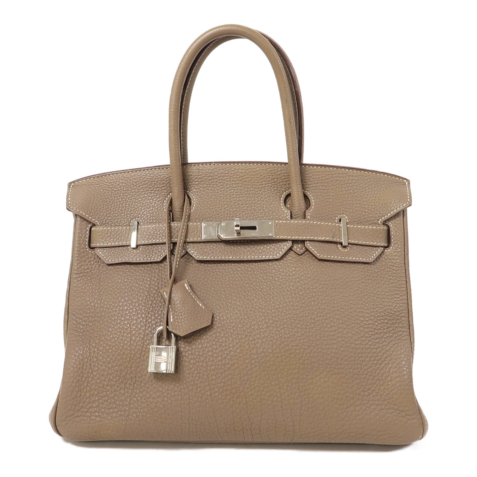 HERMES 【激減優惠】Togo皮革Birkin 30銀扣手挽袋Etoupe/大象灰色