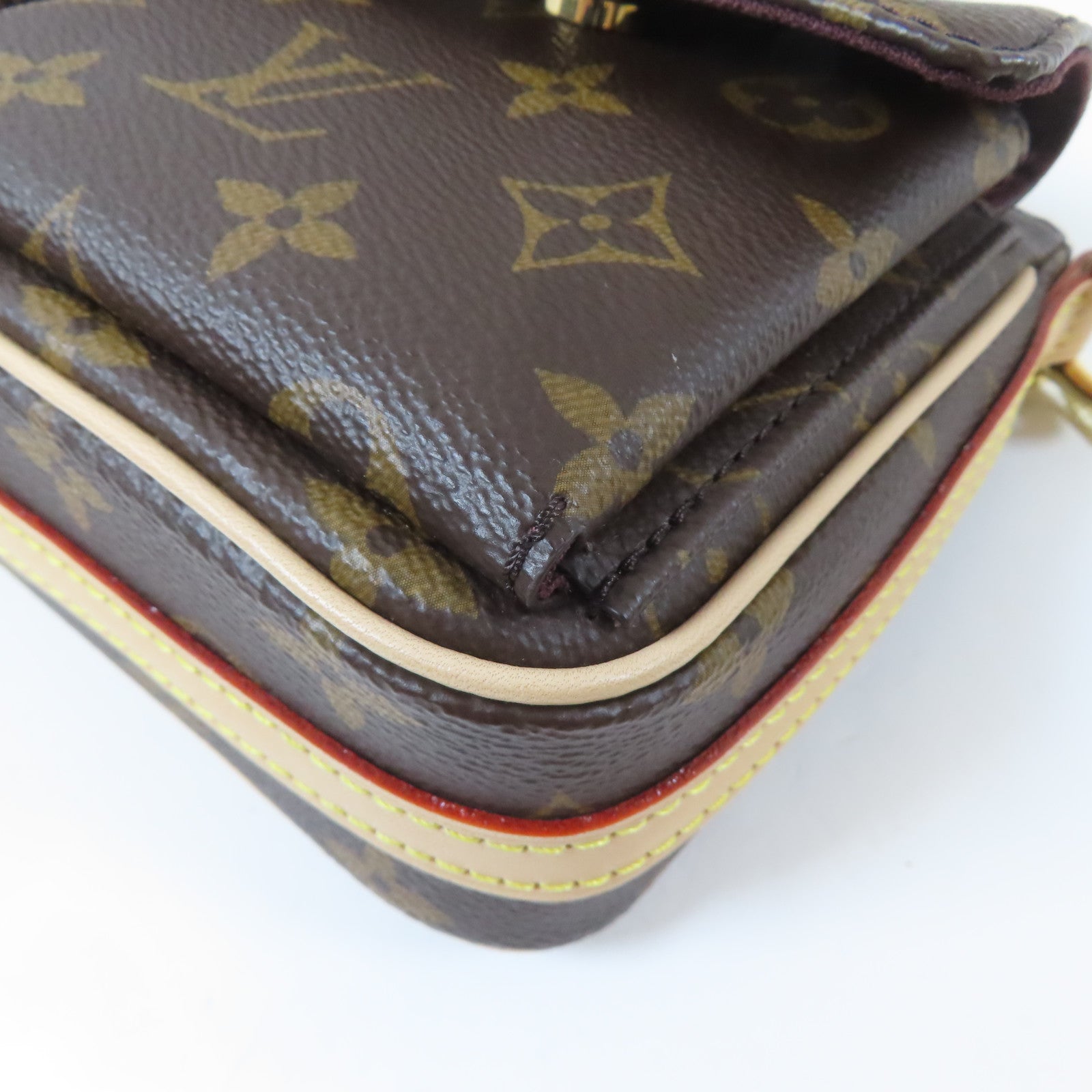 LOUIS VUITTON Monogram Vivacite金扣手挽肩背兩用袋啡色