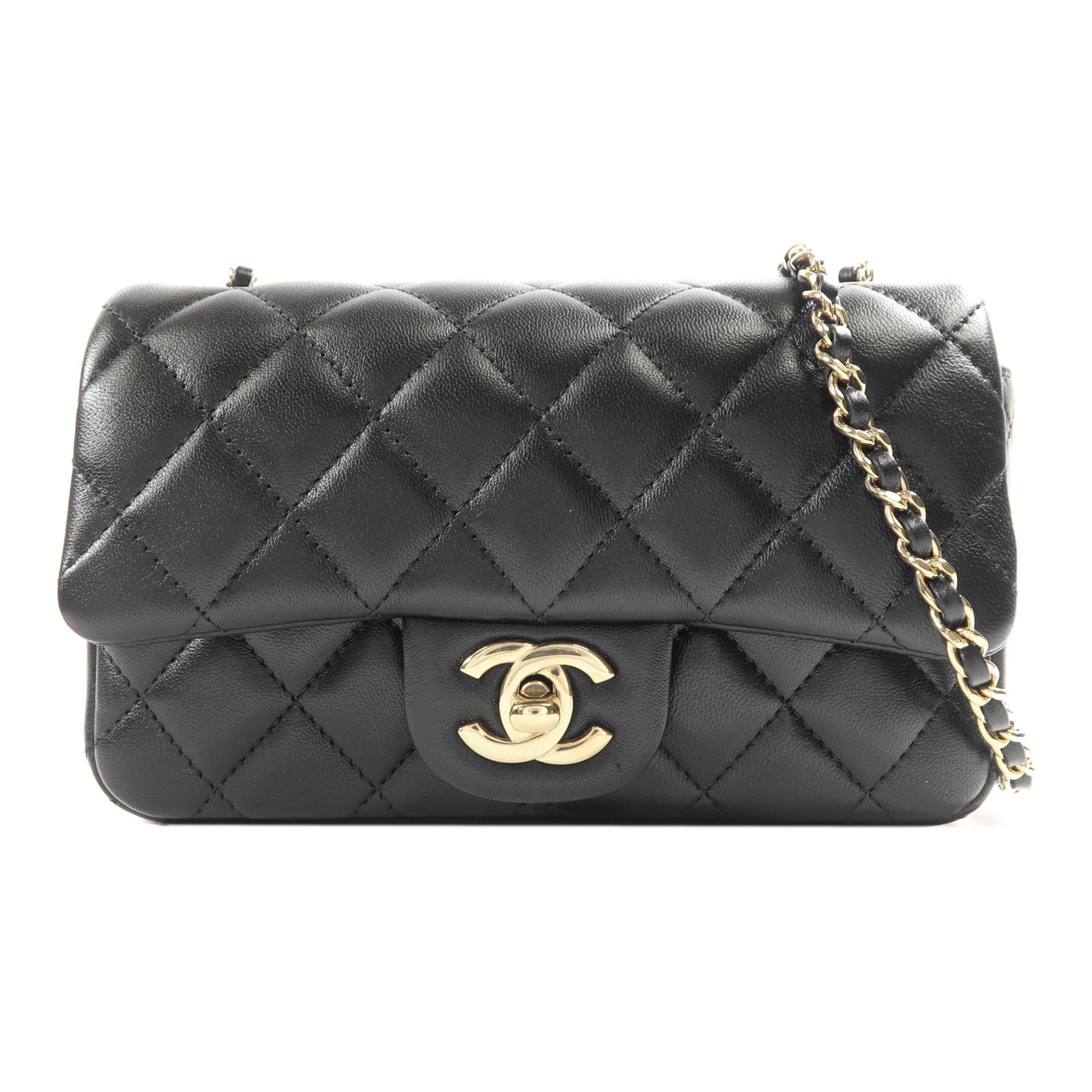 CHANEL 羊皮皮革Chain Shoulder Bag金扣鏈帶肩背袋