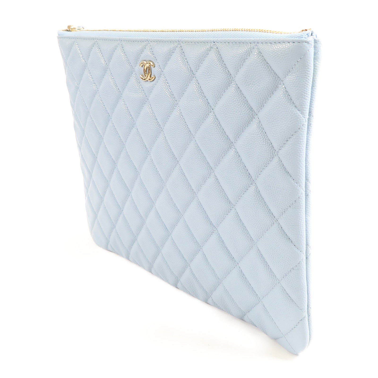 CHANEL 【激減優惠】牛皮皮革Pouch金扣手拿包