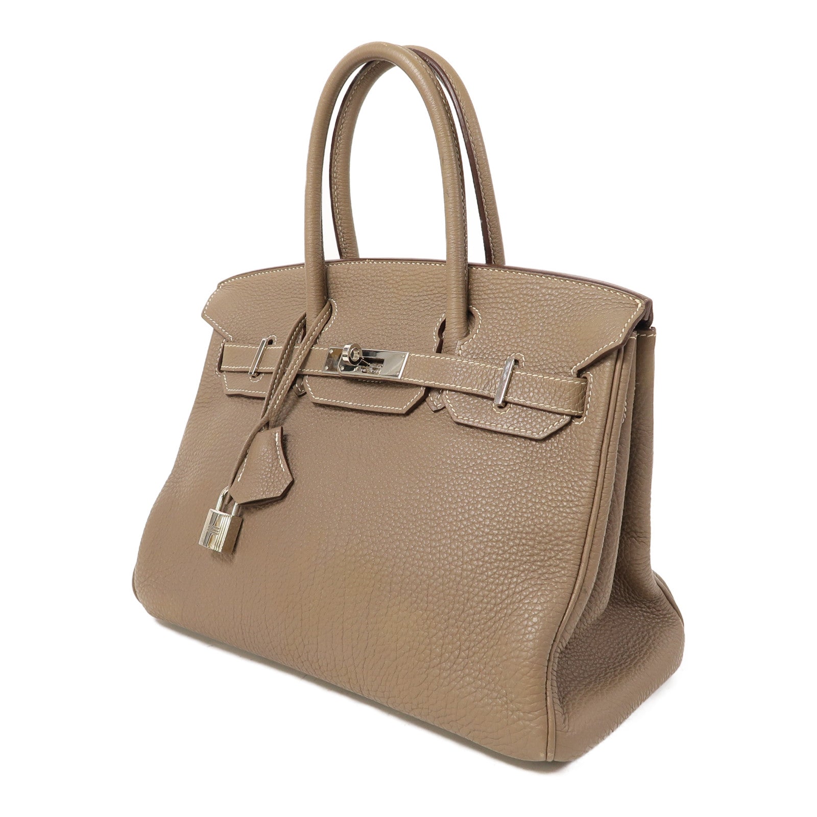 HERMES 【激減優惠】Togo皮革Birkin 30銀扣手挽袋Etoupe/大象灰色