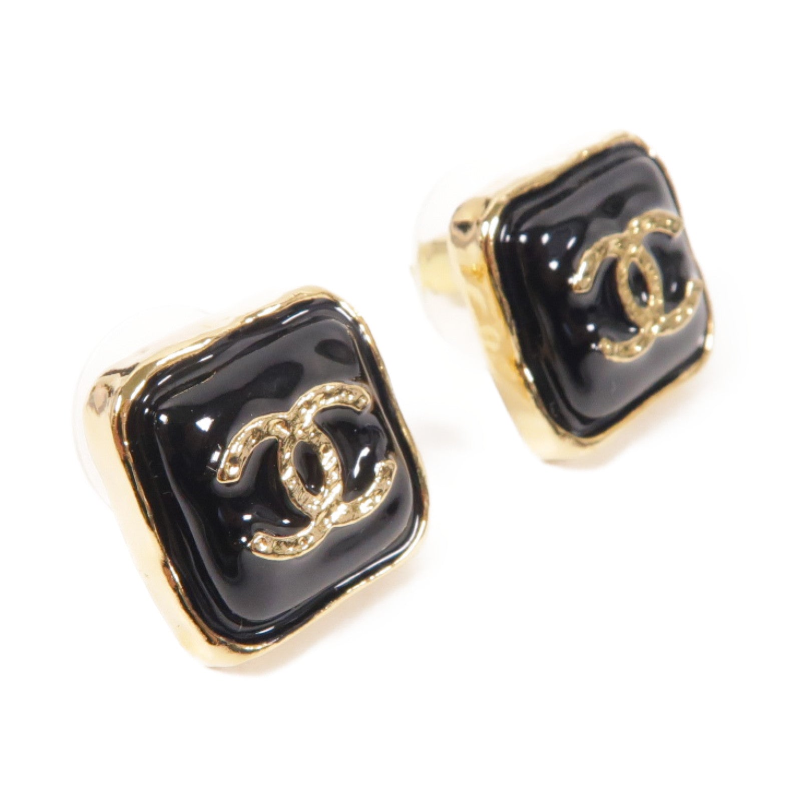 CHANEL 金屬Earrings耳環黑色/金色