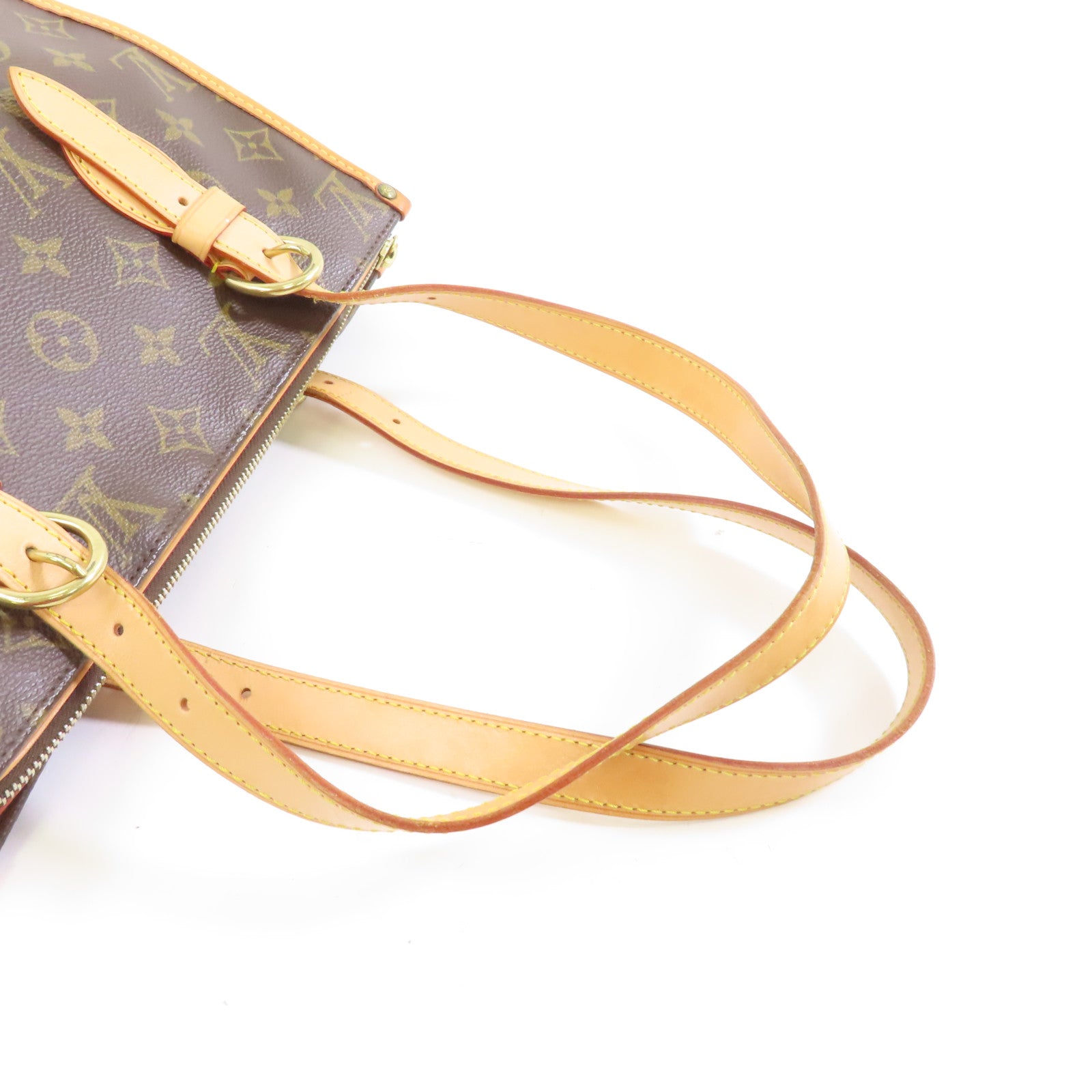 LOUIS VUITTON Monogram Popincourt Haut金扣手挽袋棕色