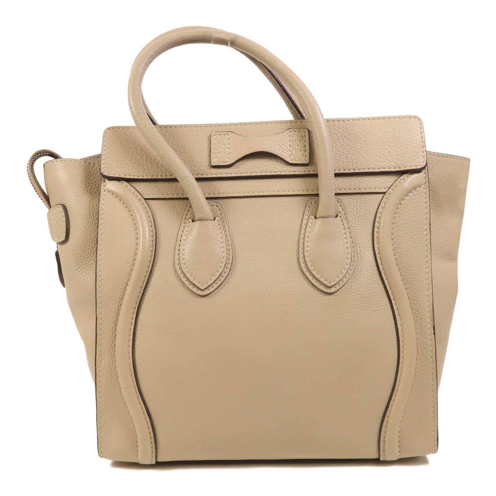 CELINE 牛皮皮革Micro Luggage銀扣手挽袋