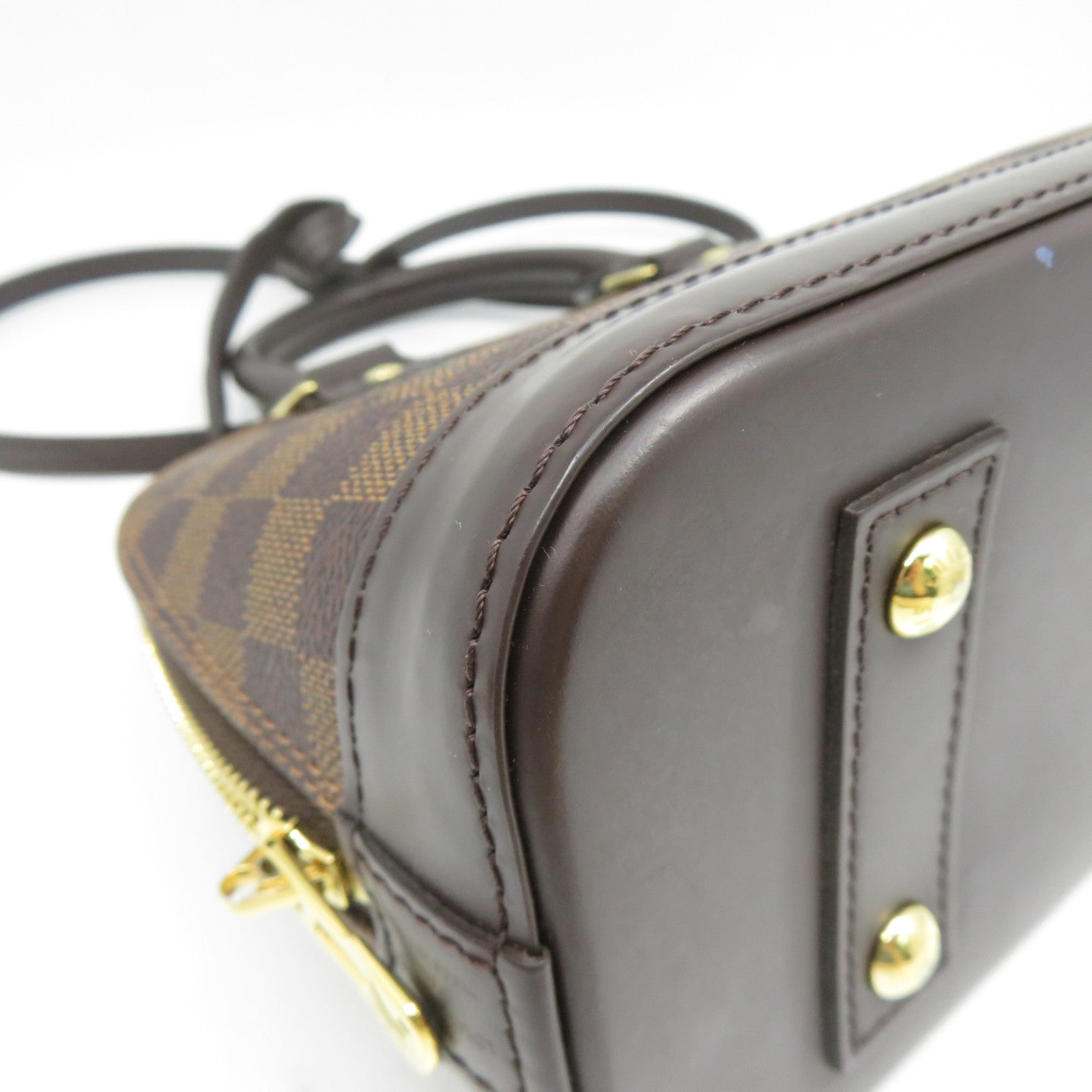 LOUIS VUITTON Damier Alma BB金扣手挽肩背兩用袋啡色