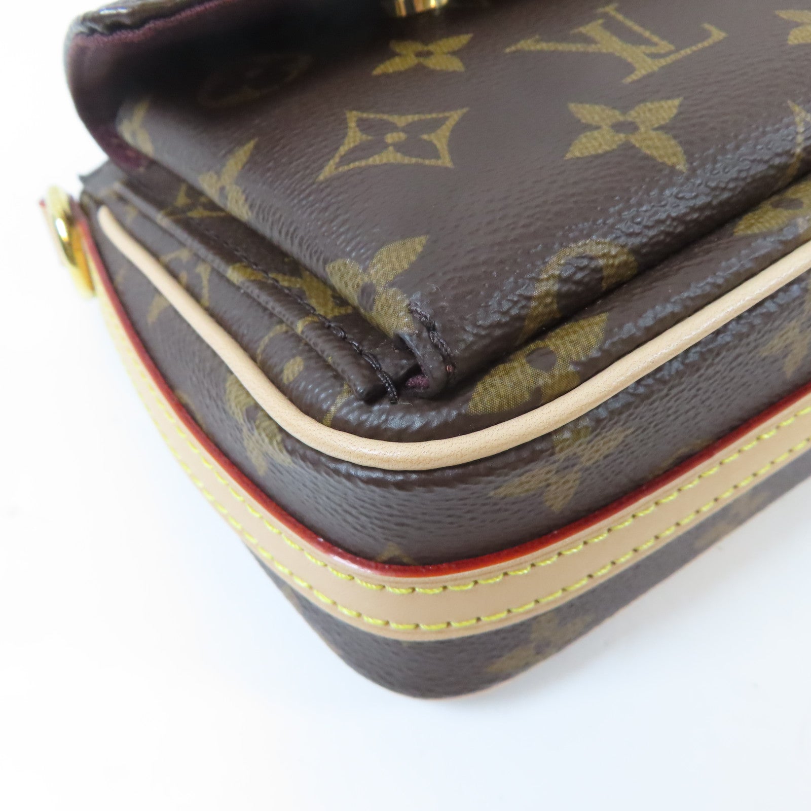 LOUIS VUITTON Monogram Vivacite金扣手挽肩背兩用袋啡色